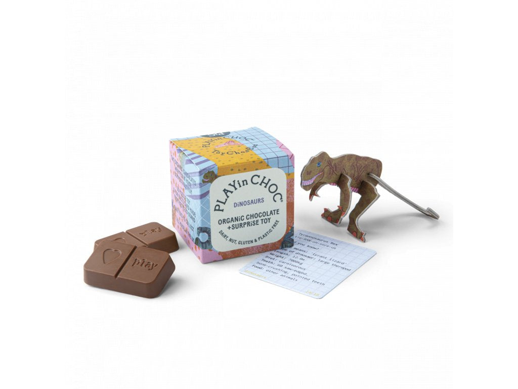 PLAYinCHOC Čokoláda Dinosauři BIO (20 g) - hravá svačinka PLAYinCHOC