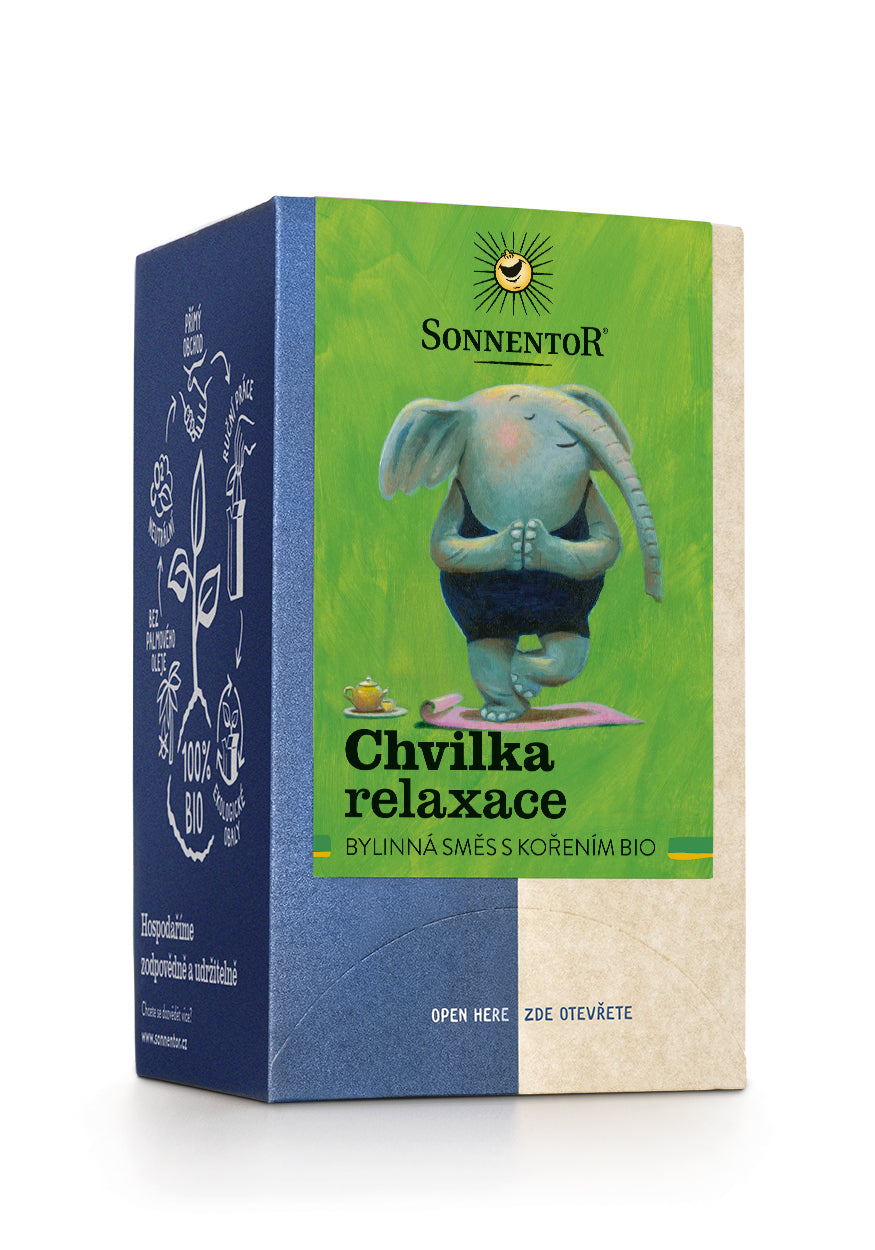Sonnentor Bylinná směs s kořením Chvilka relaxace BIO - nálevové sáčky (18 x 1 g) - meduňka a levandule podpoří relaxaci Sonnentor