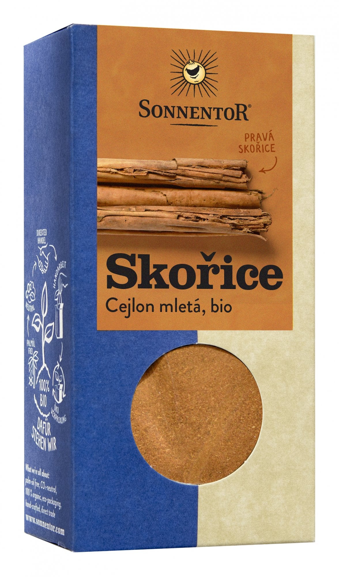Sonnentor Skořice Cejlon BIO - mletá (40 g) - výraznější nasládlá chuť Sonnentor