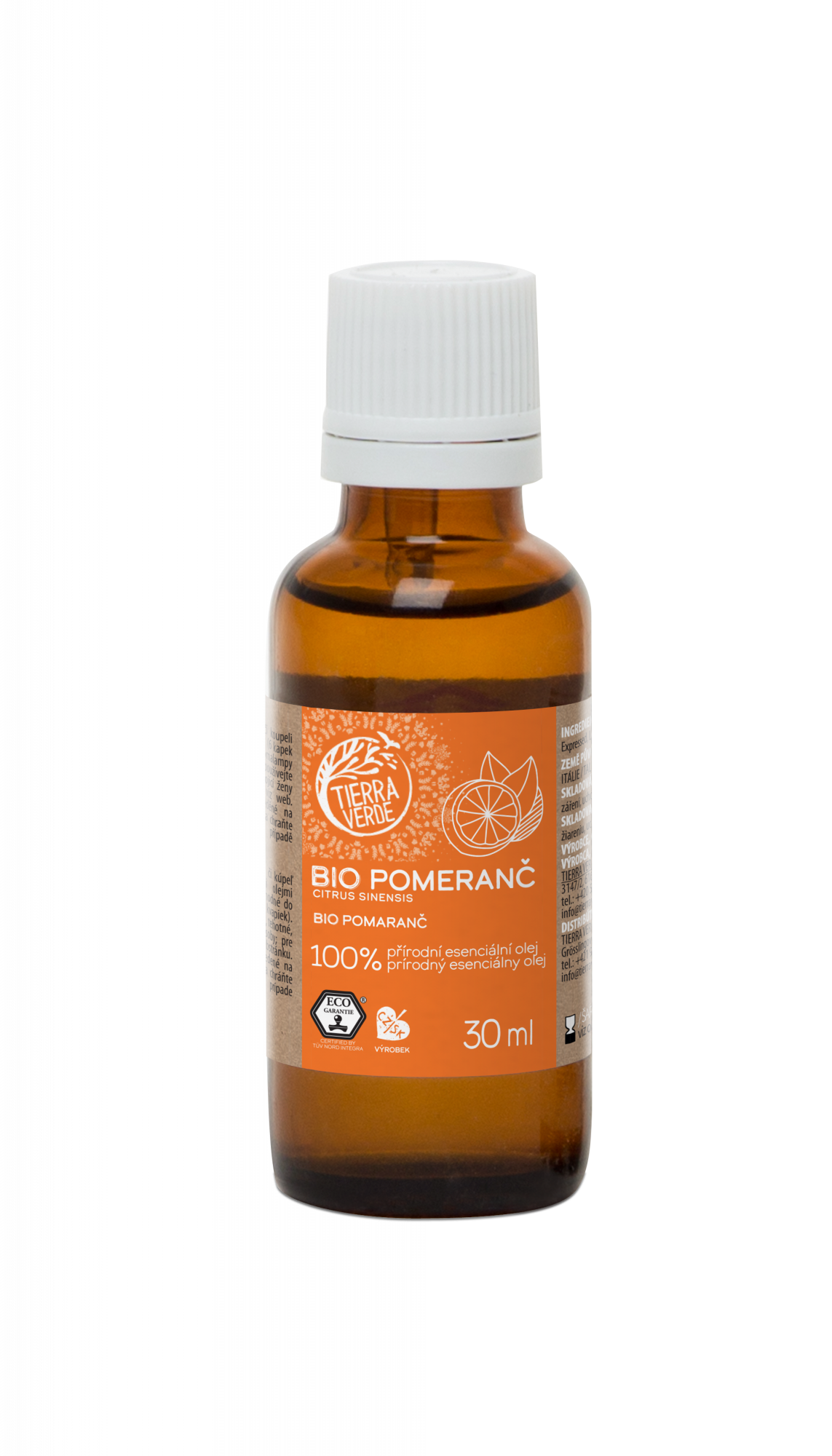 Tierra Verde Esenciální olej Pomeranč BIO (30 ml) - pošk. obal - zlepšovač nálady Tierra Verde