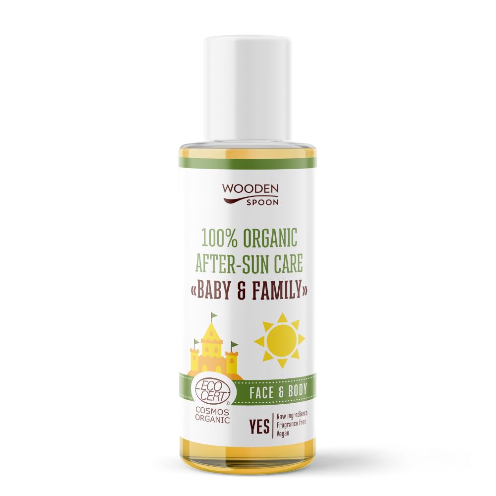 Wooden Spoon Dětský olej po opalování Baby & Family BIO (100 ml) - pro velmi citlivou pokožku Wooden Spoon