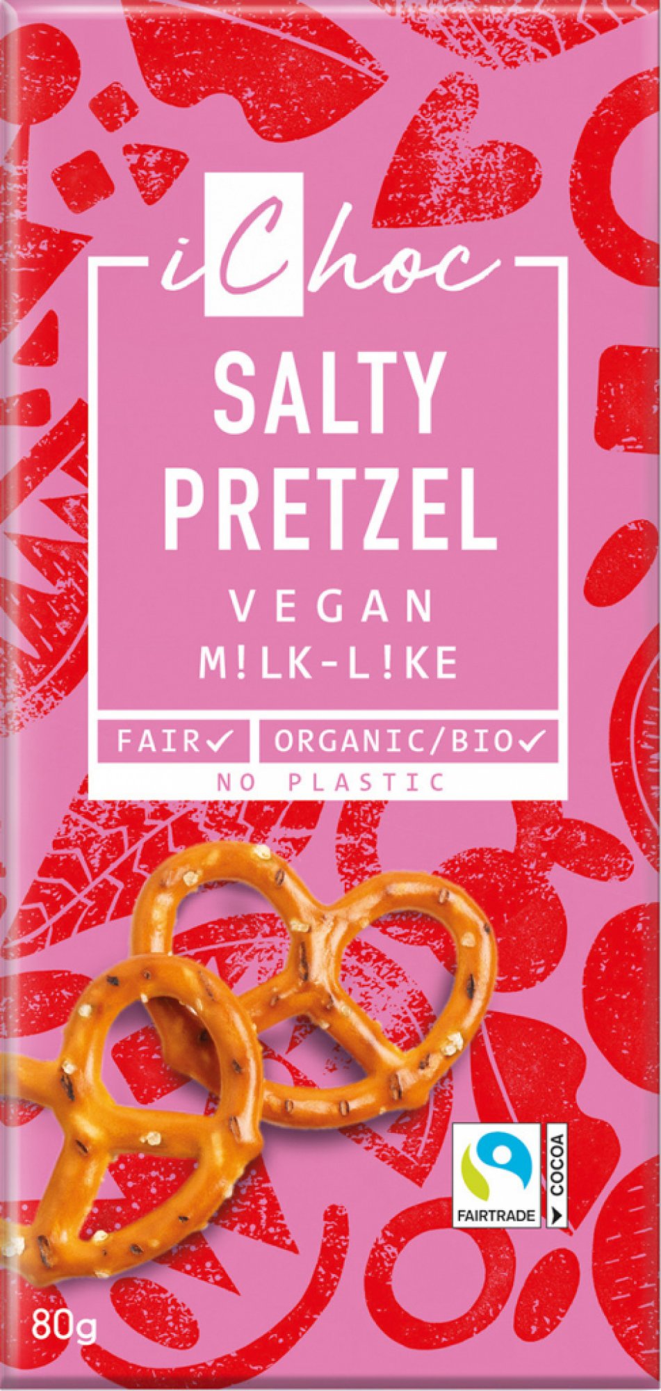 iChoc Čokoláda se slanými preclíky BIO (80 g) - fair trade kvalita iChoc