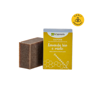 laSaponaria Tuhé olivové mýdlo BIO - Med a levandule (100 g) - vhodné na tělo i na obličej laSaponaria