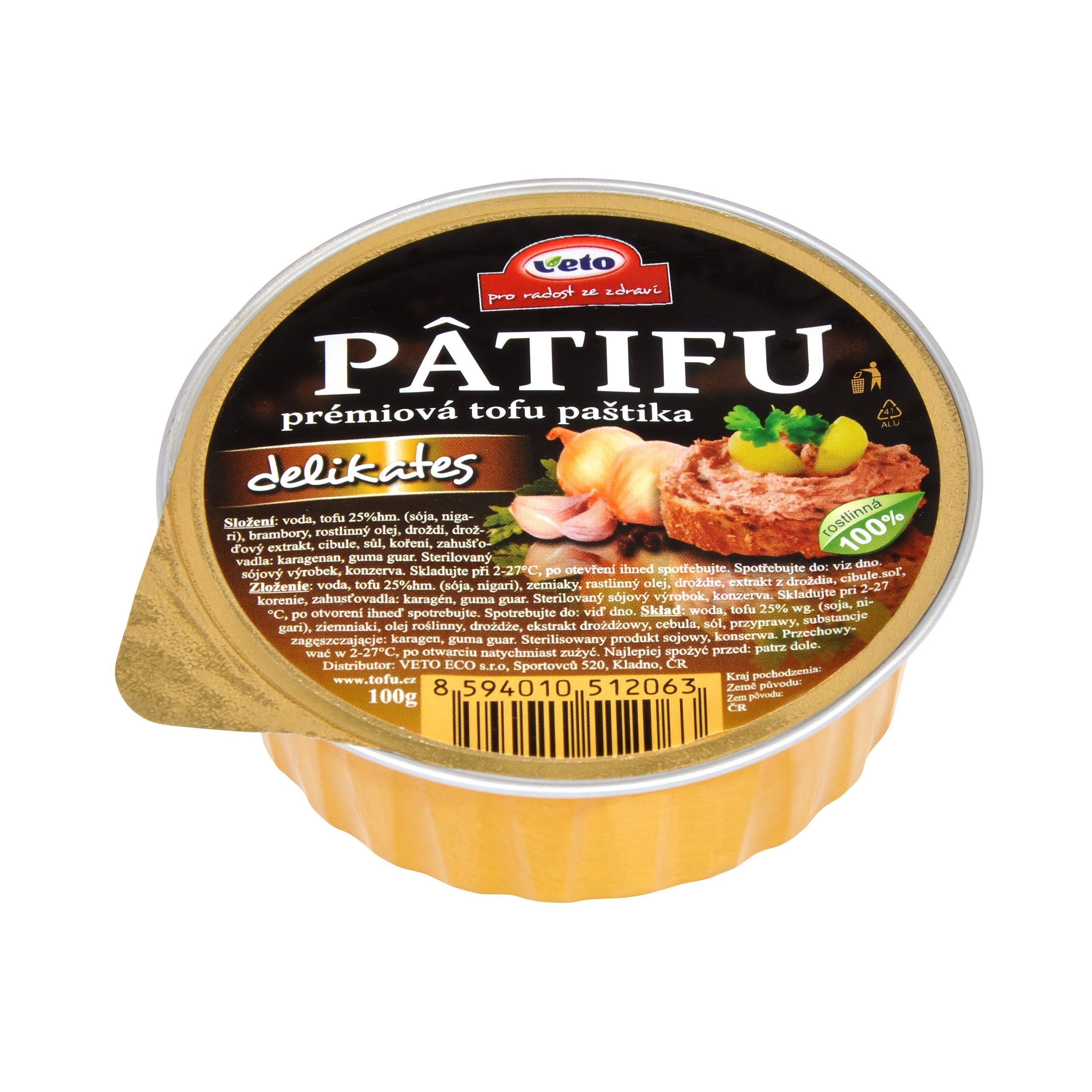 Alternativa paštiky PATIFU delikates 100 g   VETO ECO Veto