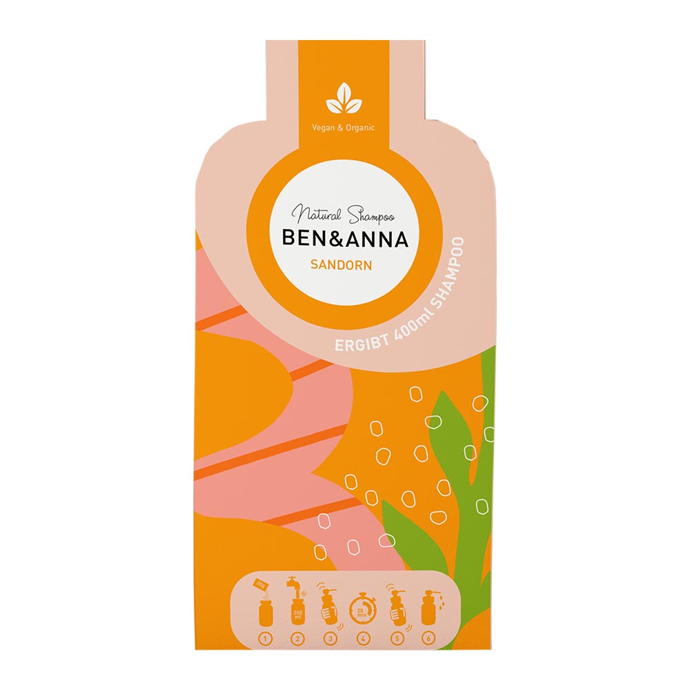 Ben & Anna Šampon v prášku (2×20 g) - Rakytník - pošk. obal - regeneruje a zklidňuje Ben & Anna