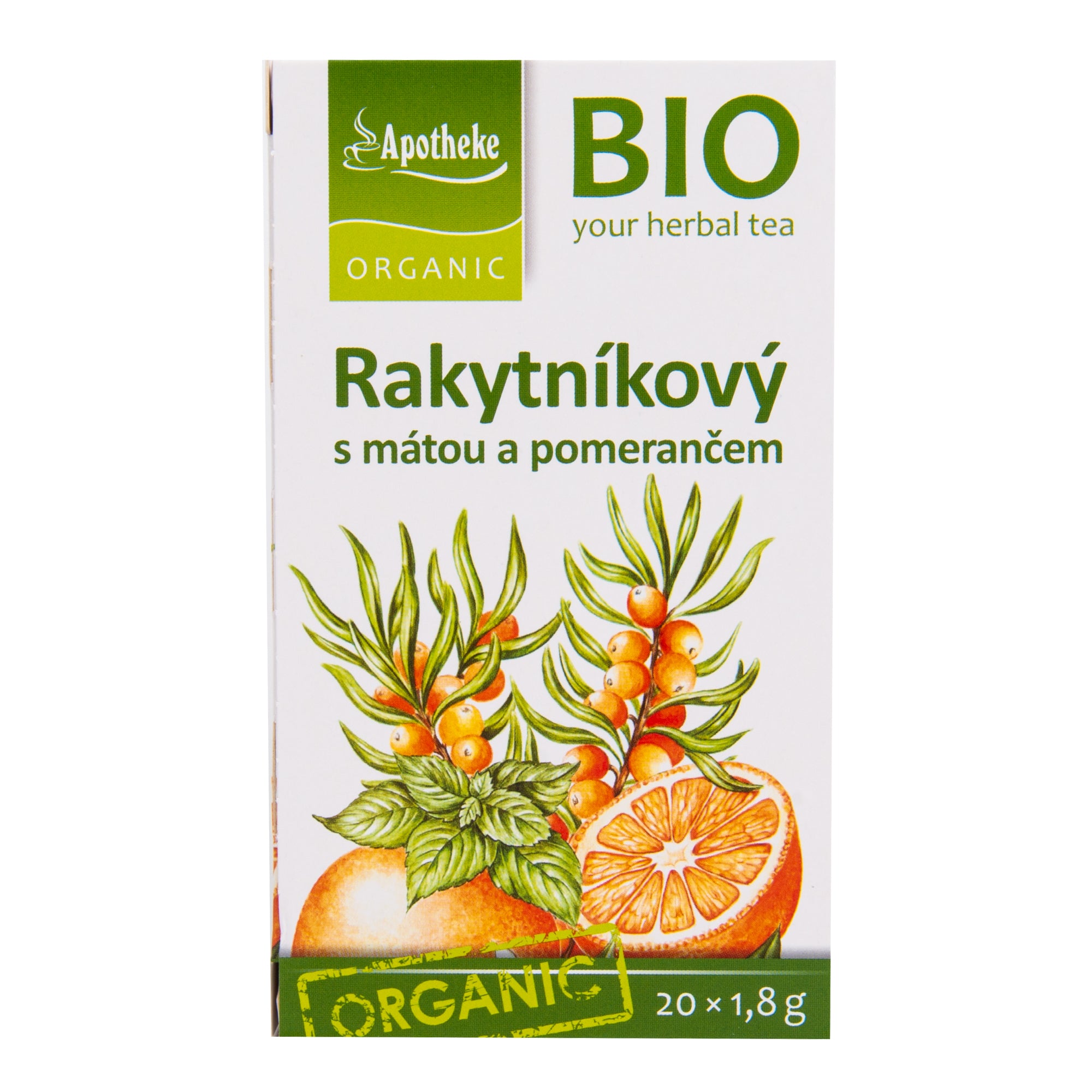 Čaj Rakytníkový s mátou a pomerančem 36 g BIO   MEDIATE Apotheke