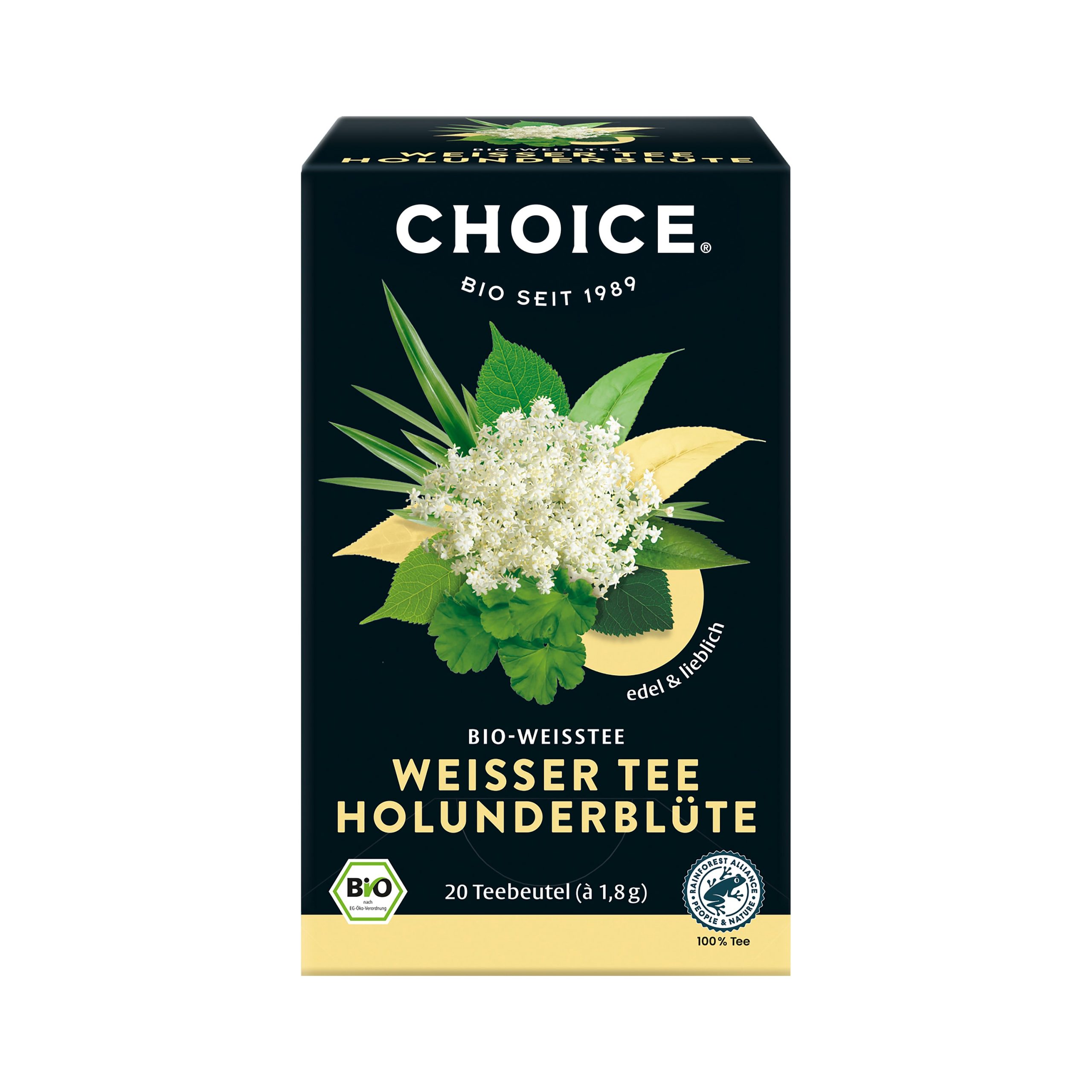 Čaj bílý s květy černého bezu 20 sáčků 36 g BIO   CHOICE Choice