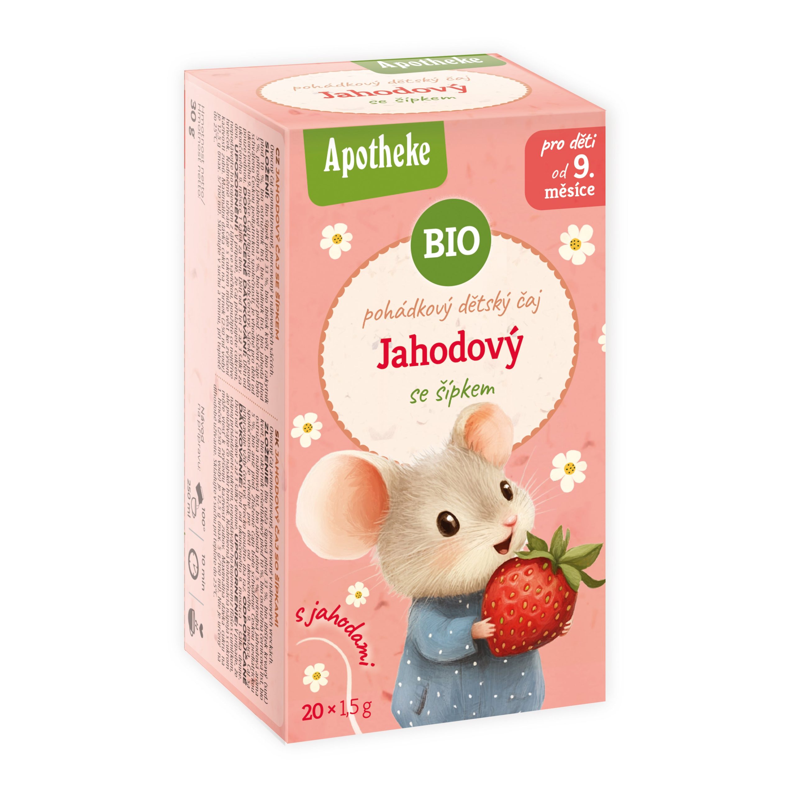 Čaj dětský Jahodový se šípkem 20 sáčků 30 g BIO   MEDIATE Apotheke