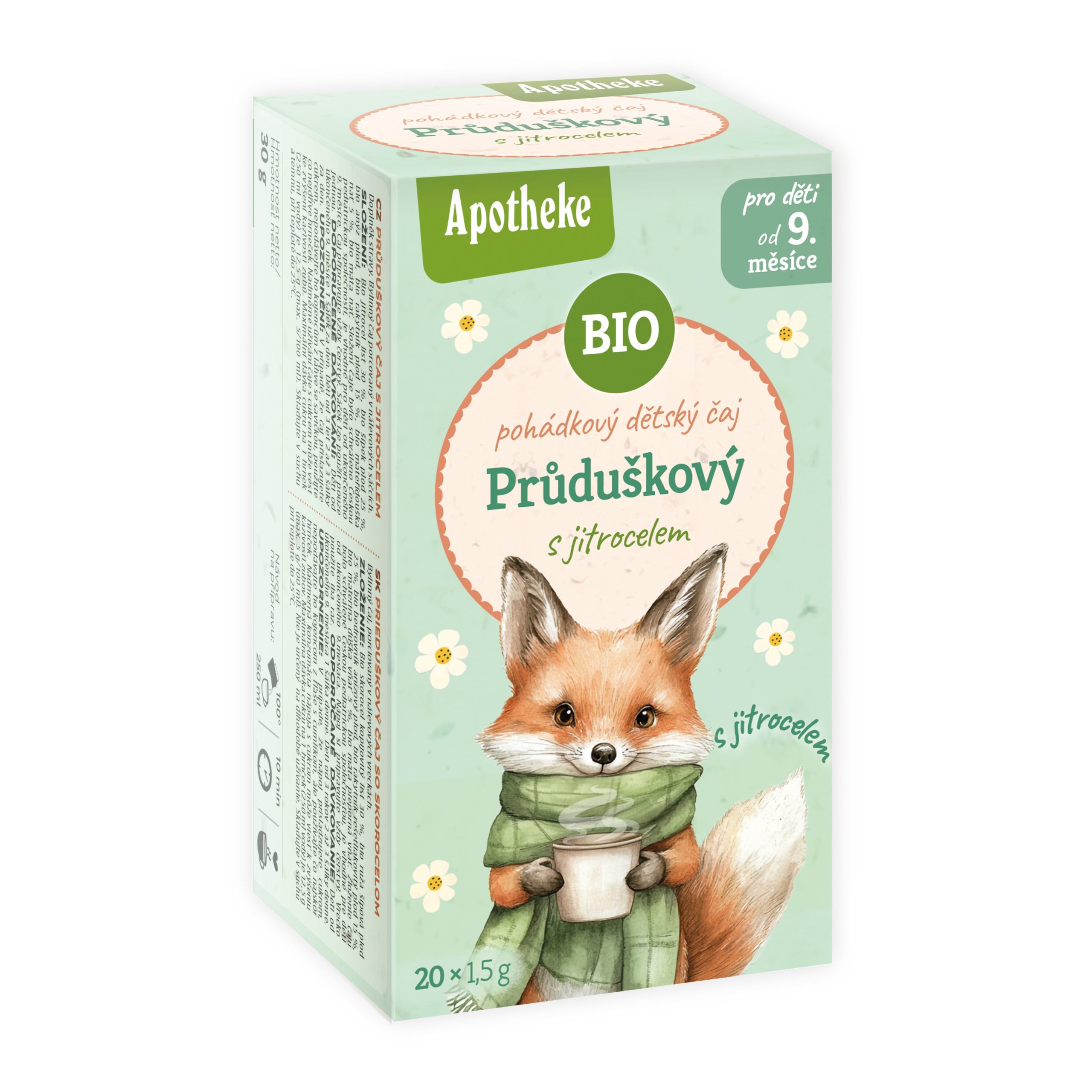 Čaj dětský Průduškový s jitrocelem 20 sáčků 30 g BIO   MEDIATE Apotheke