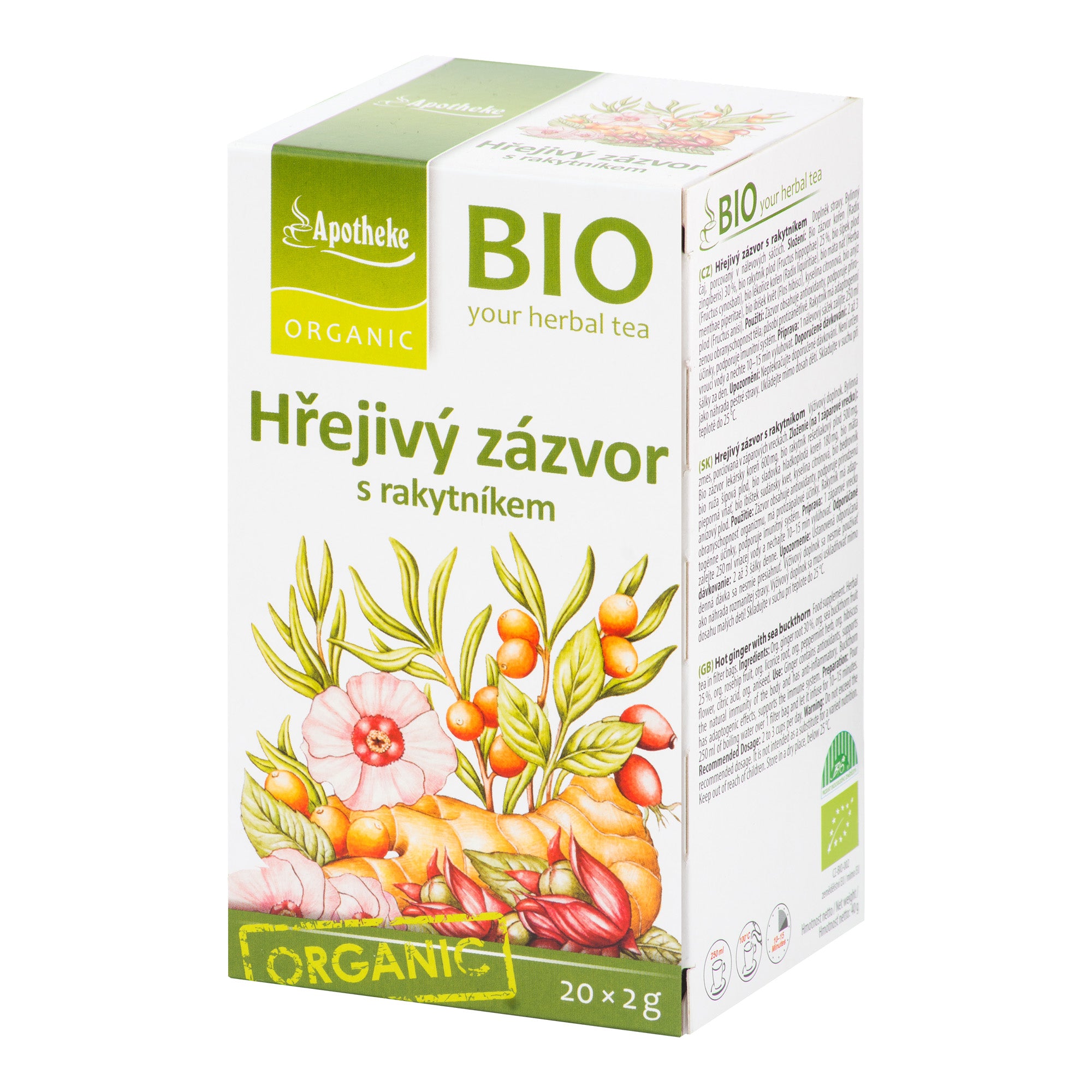 Čaj hřejivý zázvor s rakytníkem 40 g BIO  MEDIATE Apotheke