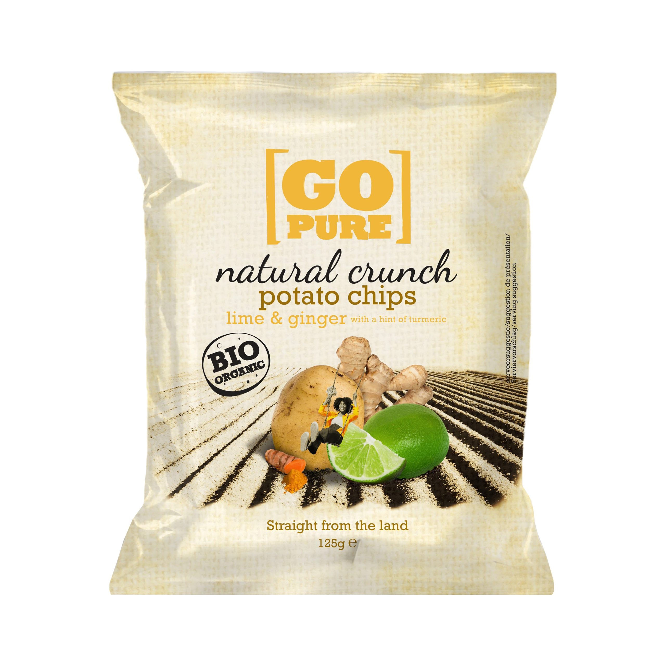 Chipsy bramborové limeta-zázvor 125 g BIO   GO PURE Go Pure