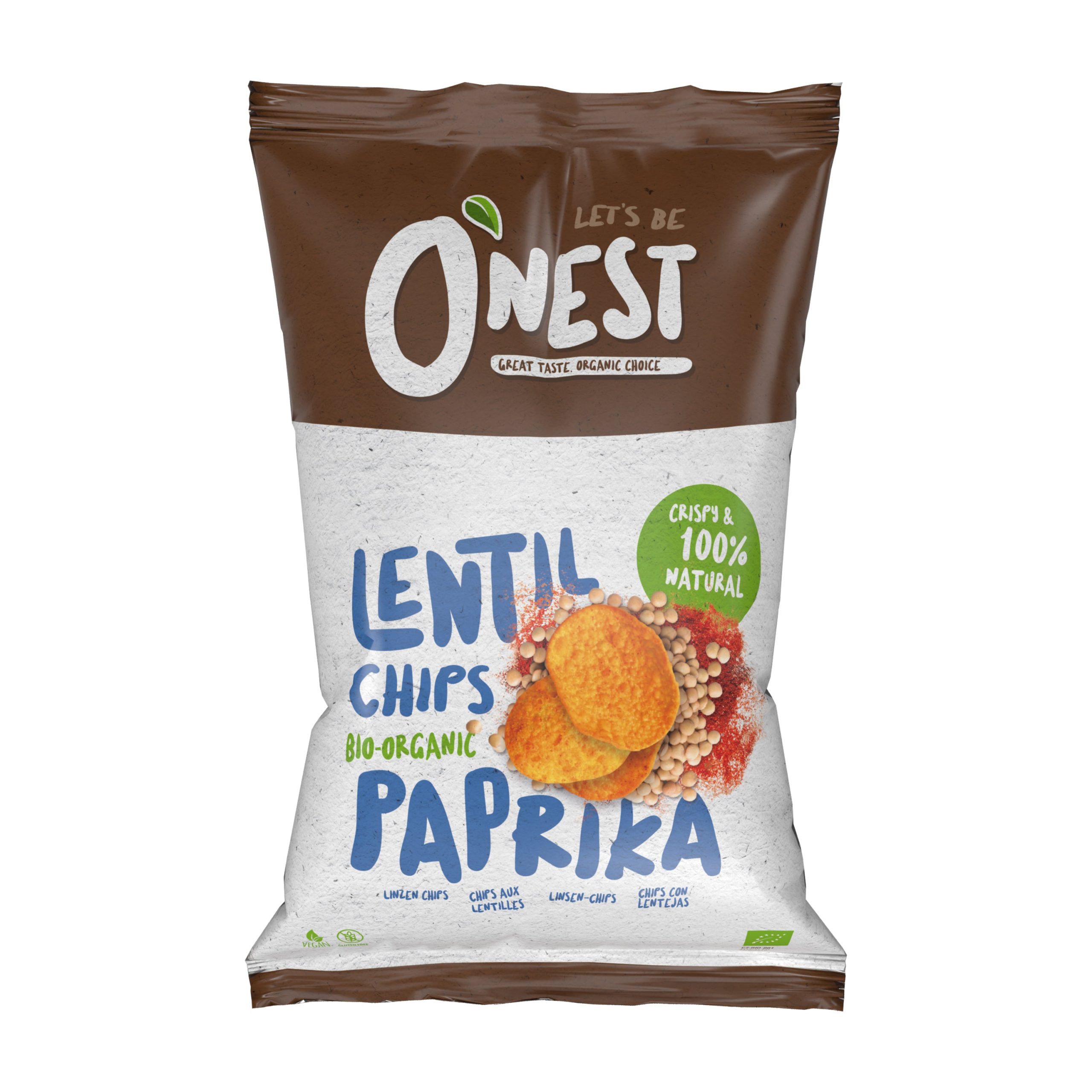 Chipsy čočkové paprika 40 g BIO   O´NEST O´NEST