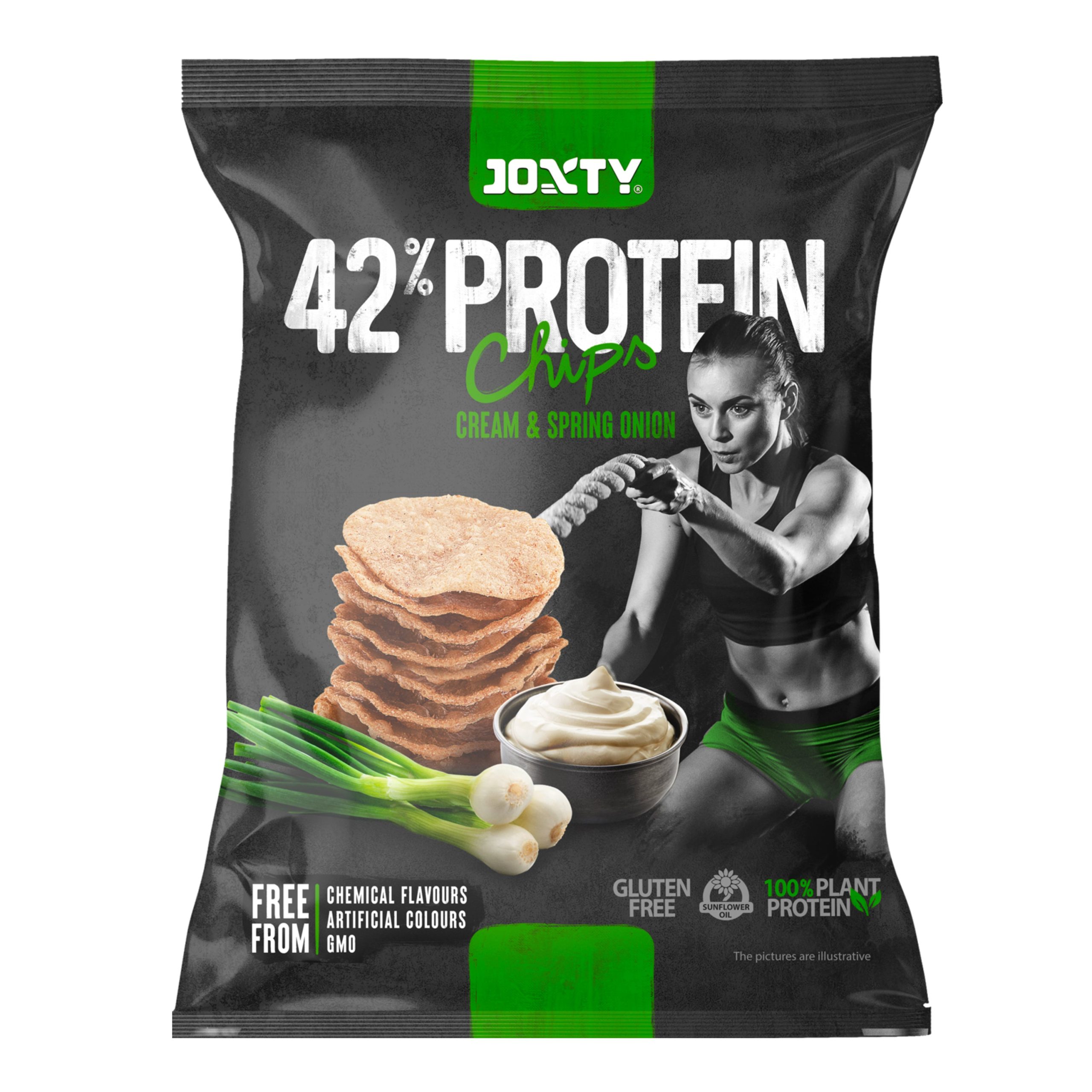 Chipsy proteinové s příchutí smetany a cibule 50 g   JOXTY CHIPS New Delespine