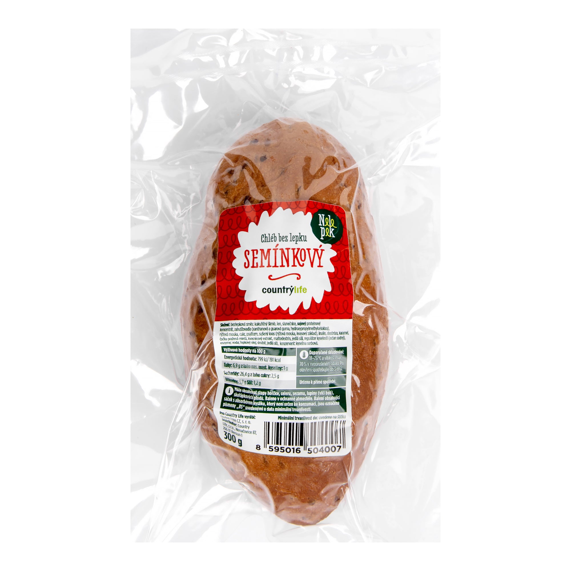 Chléb se semínky bez lepku 300 g   NELEPEK   VO Nelepek