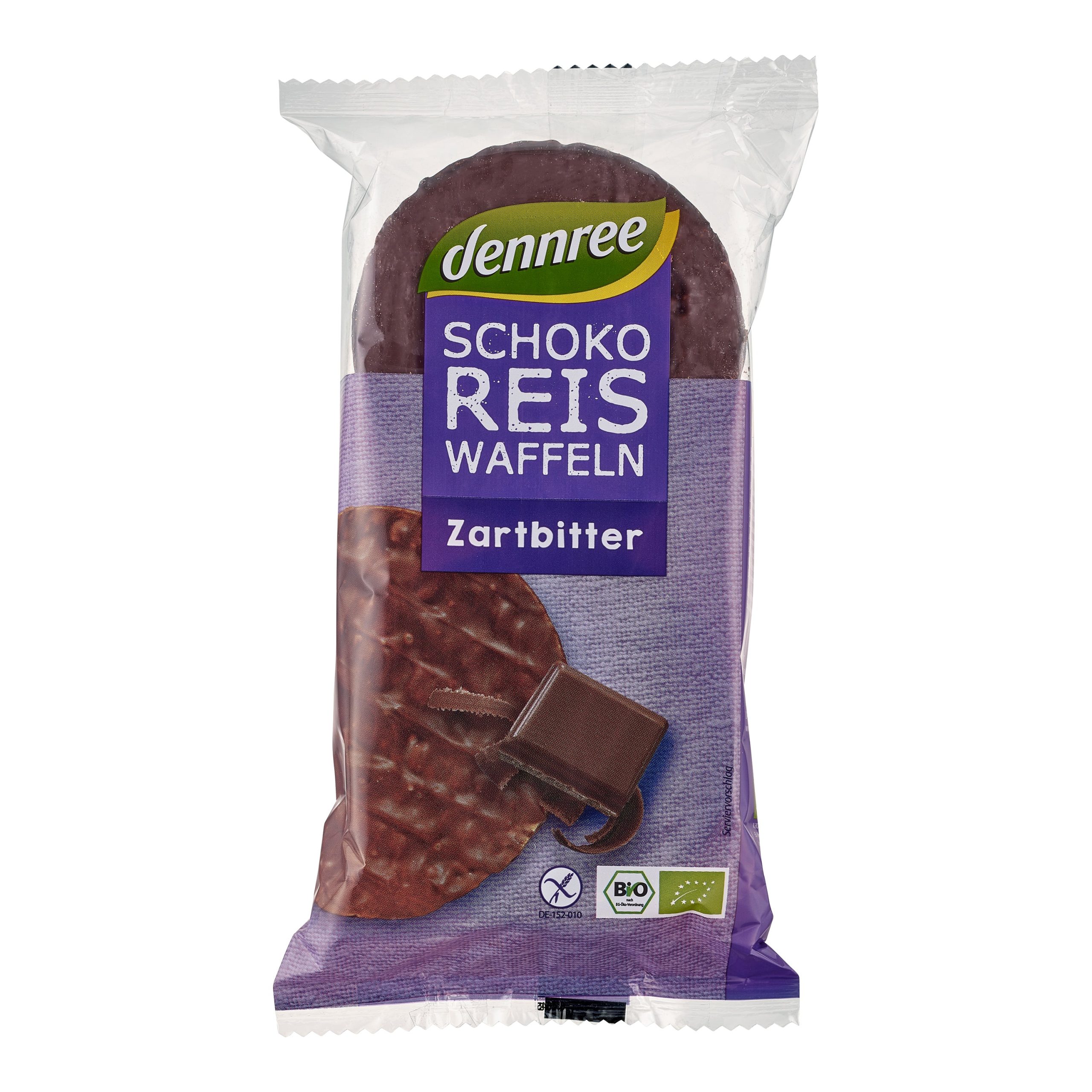 Chlebíčky pufované rýžové s hořkou čokoládou 100 g BIO   DENNREE Dennree