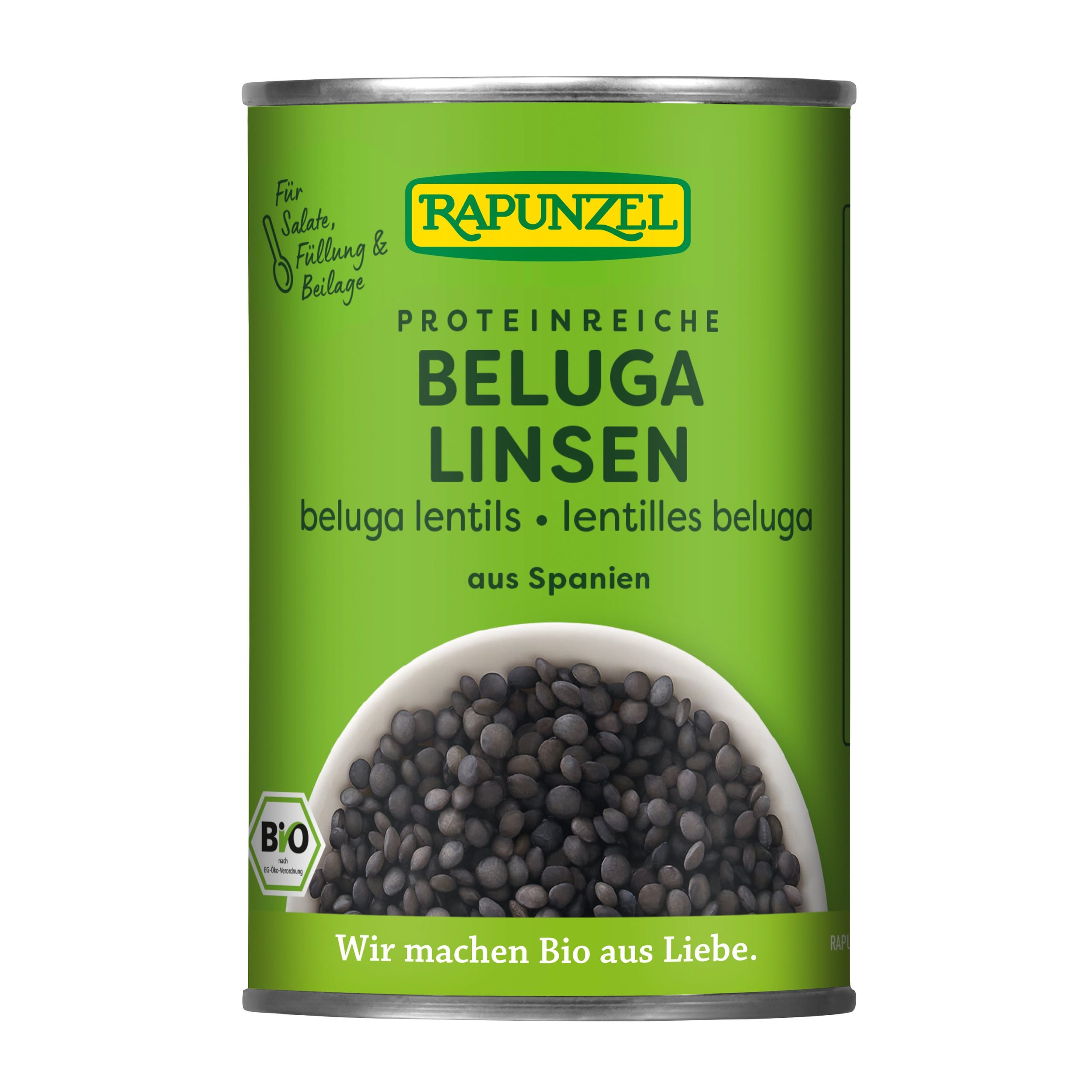 Čočka černá beluga sterilovaná 400 g BIO   RAPUNZEL Rapunzel