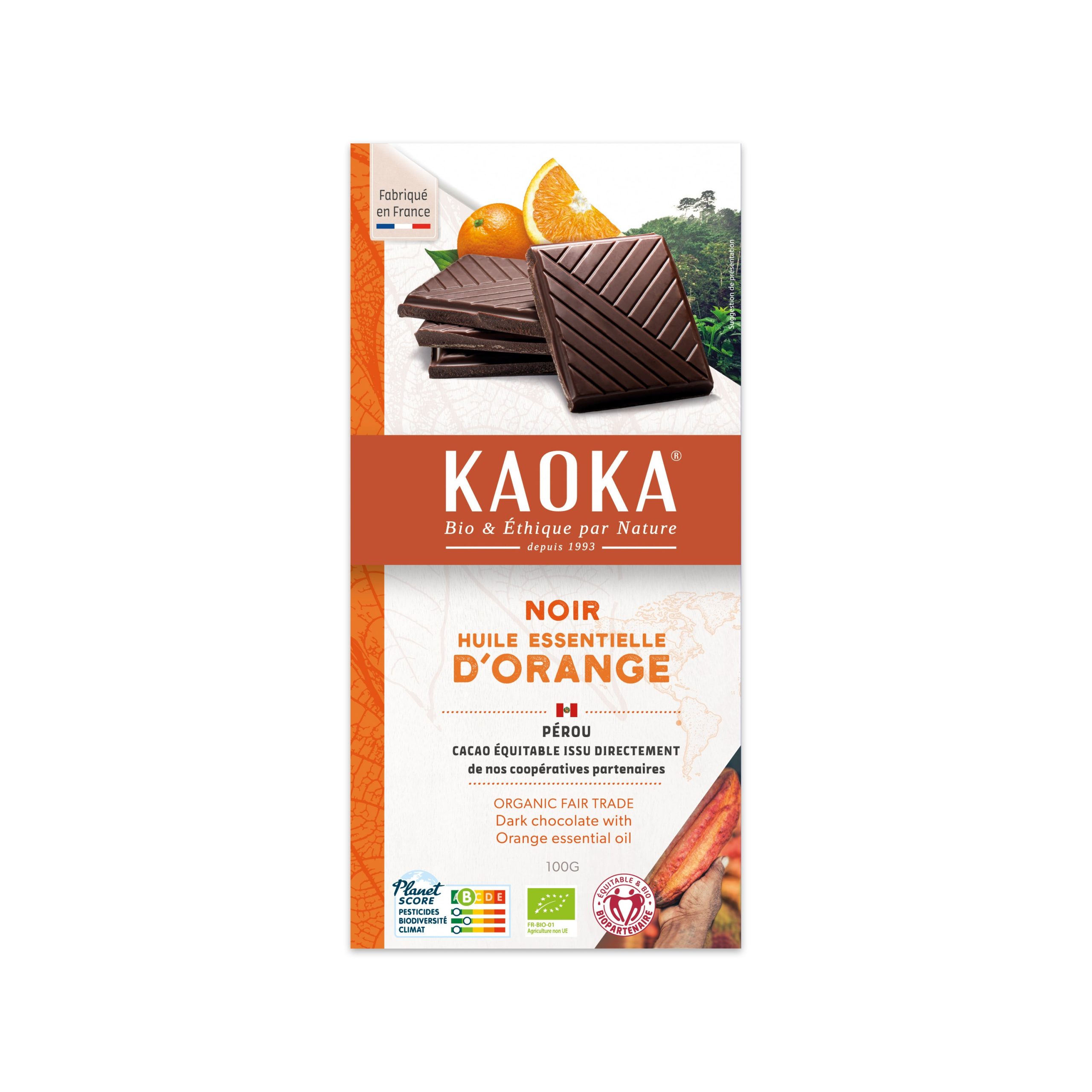 Čokoláda hořká pomerančová 100 g BIO   KAOKA Kaoka