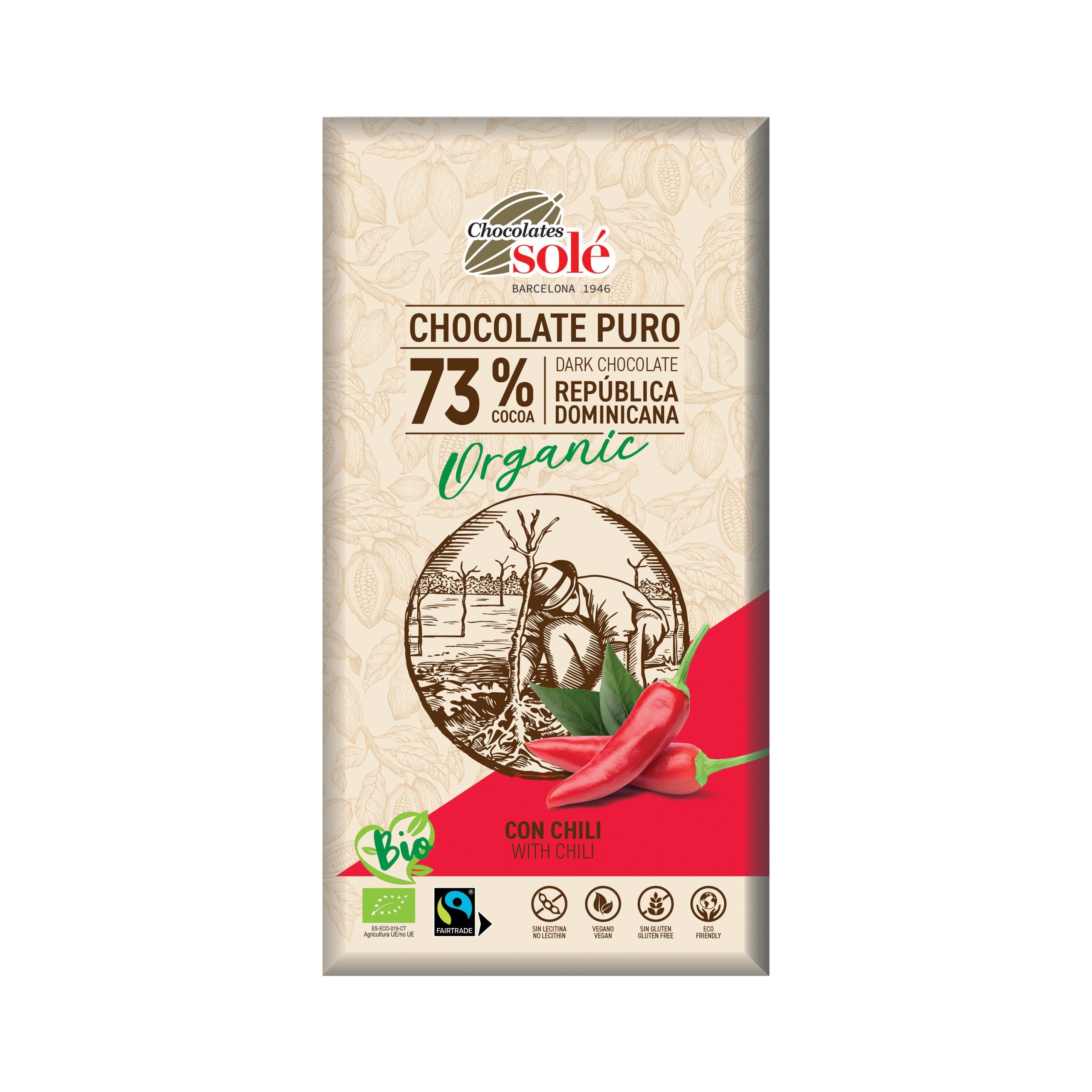 Čokoláda hořká s chilli 100 g BIO   SOLÉ SOLÉ