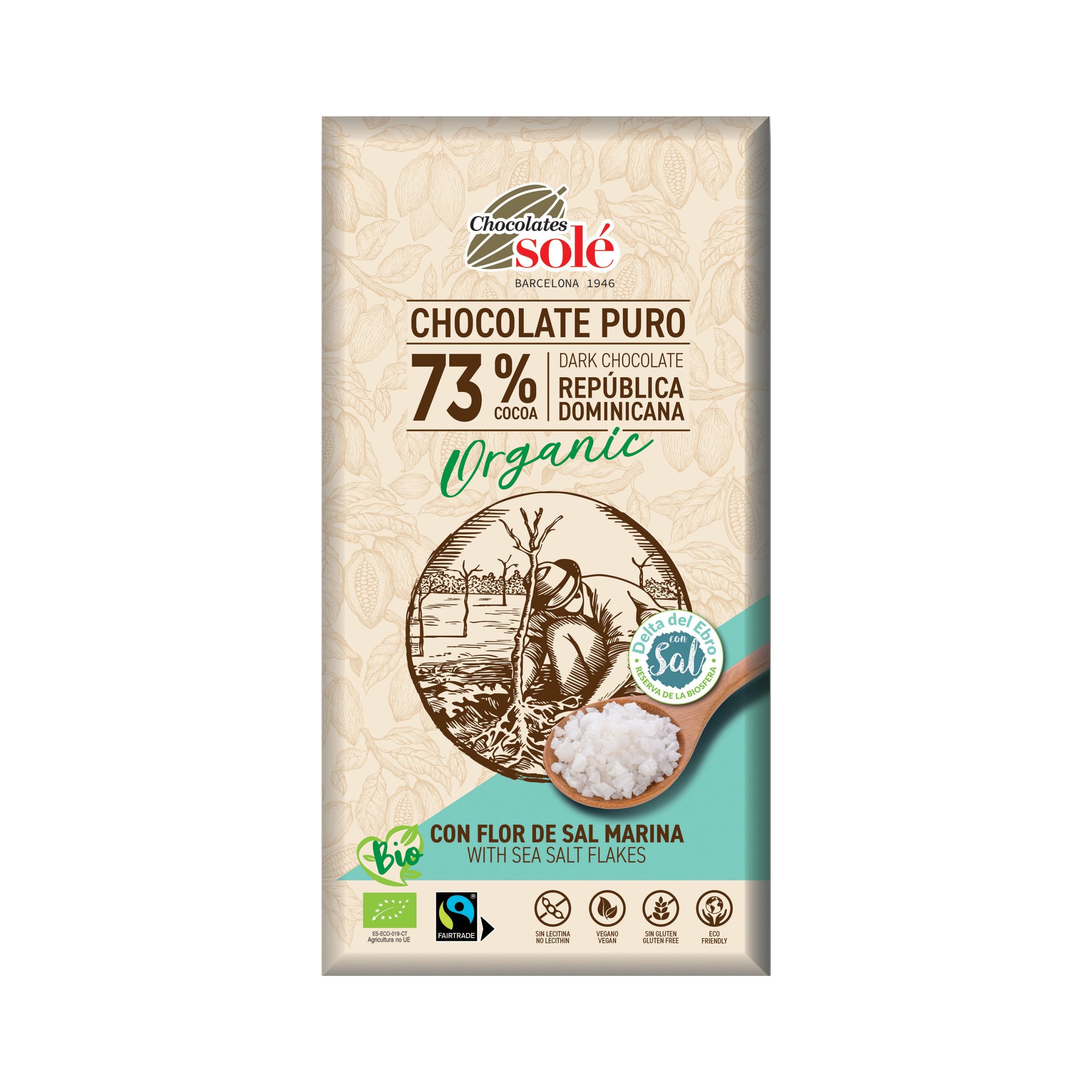 Čokoláda hořká s mořskou solí 100 g BIO   SOLÉ SOLÉ