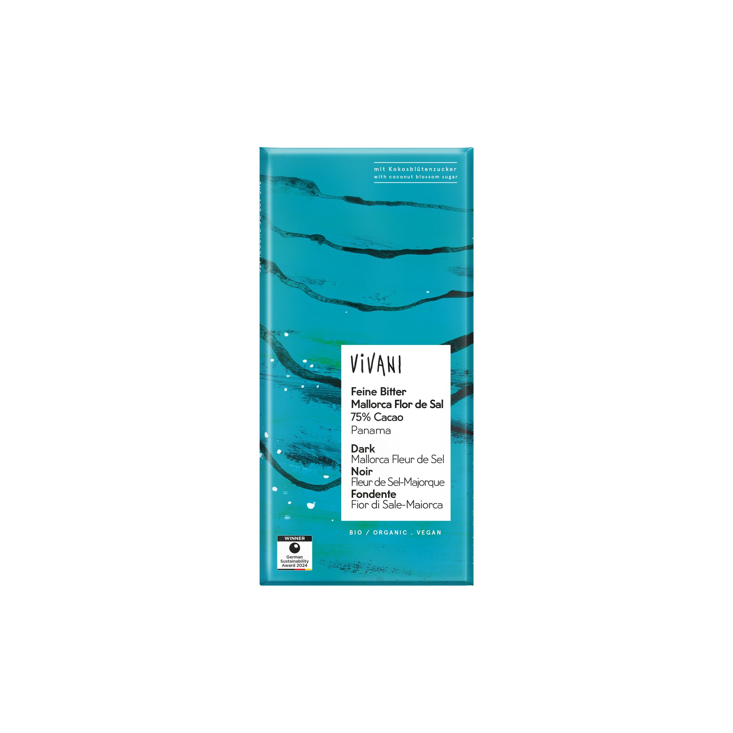 Čokoláda hořká se solí Fleur de Sel 80 g BIO   VIVANI Vivani