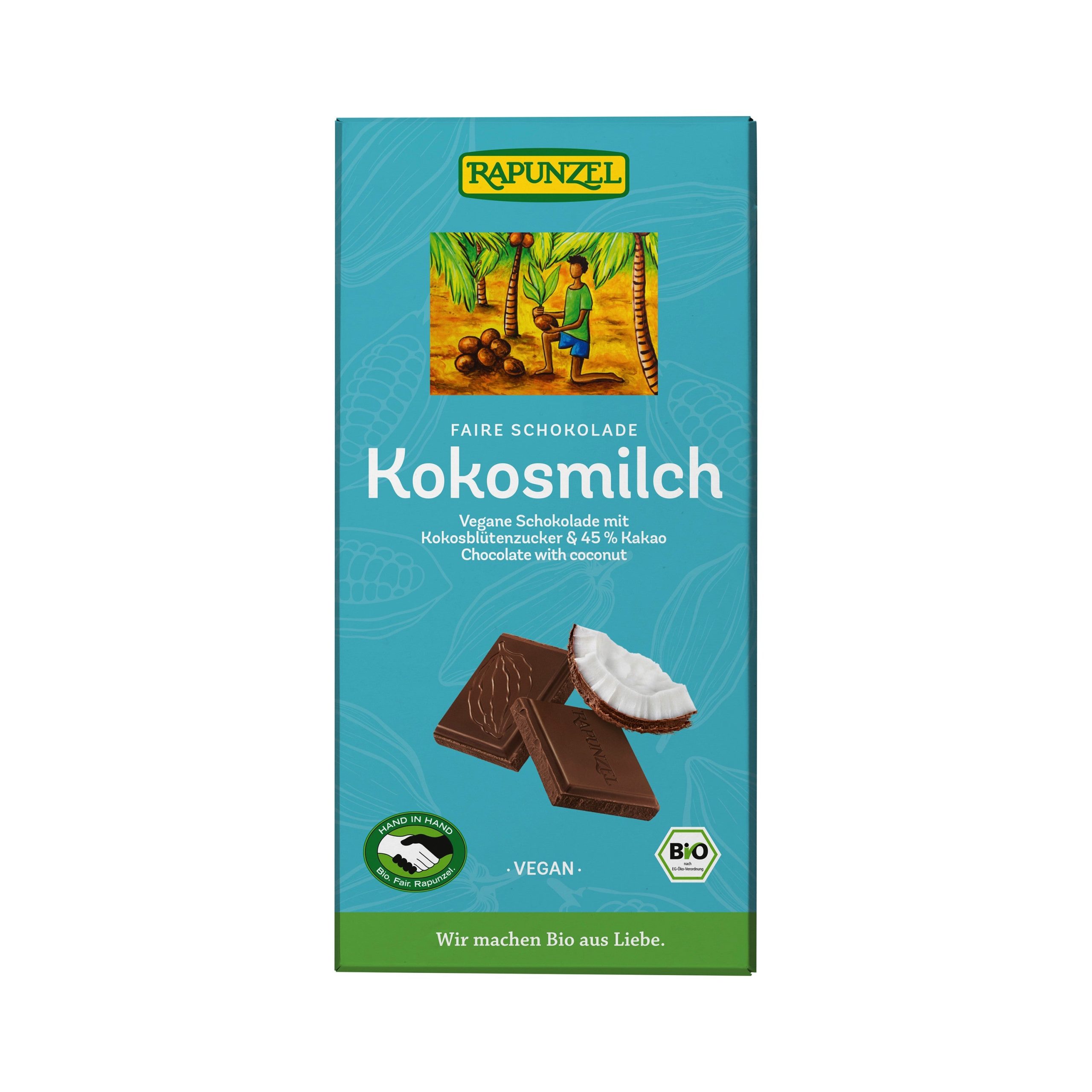 Čokoláda kokosové mléko vegan 80 g BIO   RAPUNZEL Rapunzel