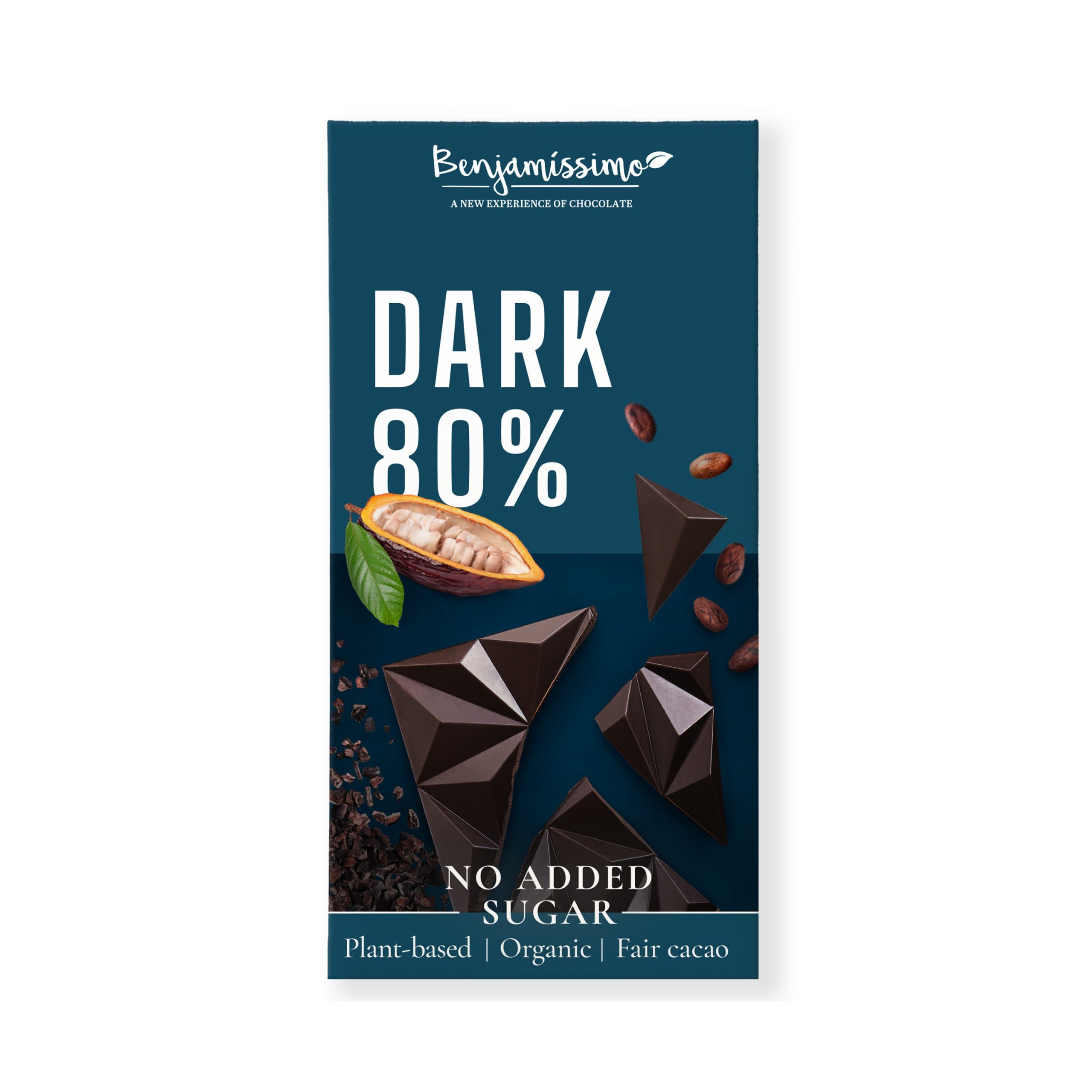 Čokoláda tmavá 80 % bez přidaného cukru 60 g BIO   BENJAMÍSSIMO Benjamíssimo