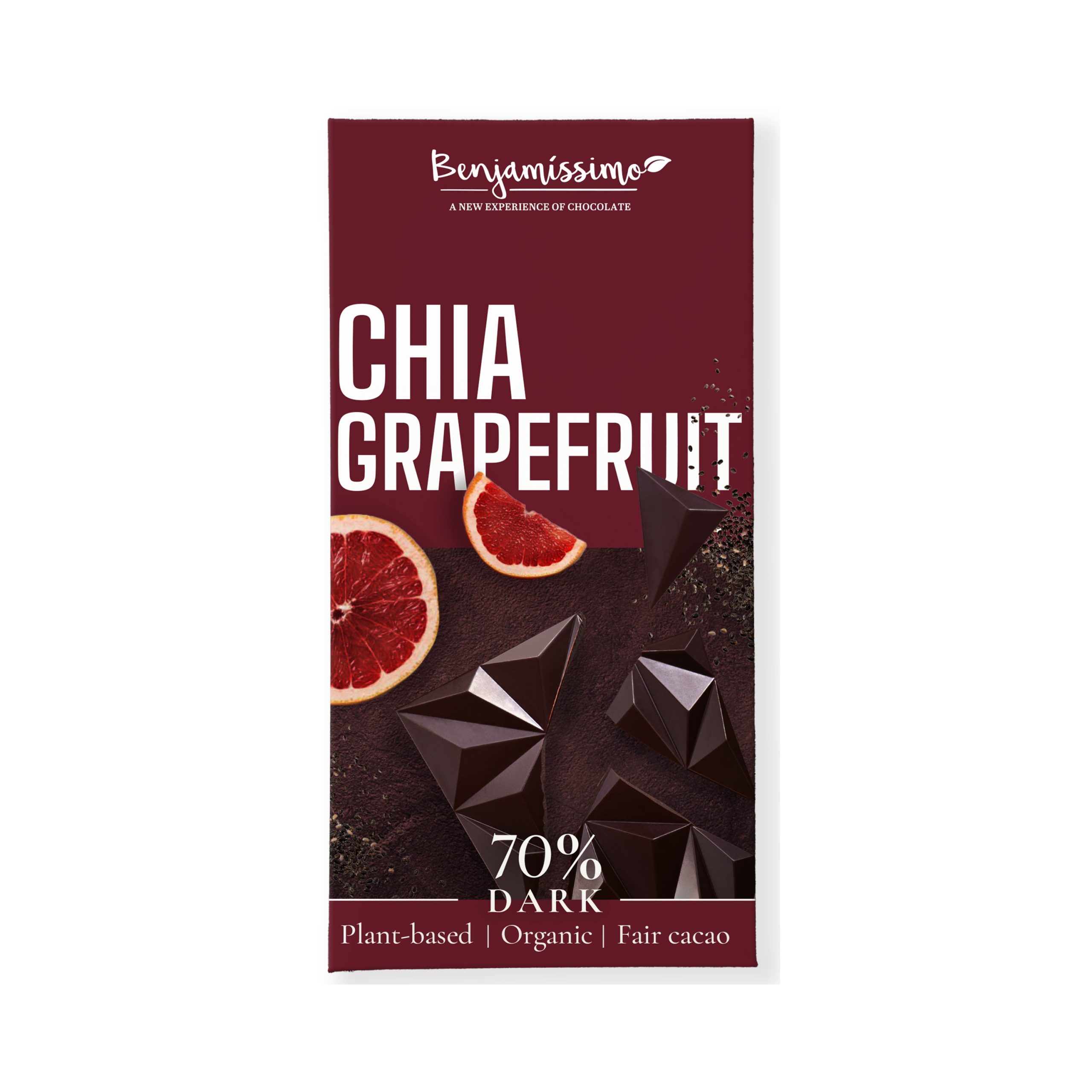 Čokoláda tmavá chia-grapefruit 60 g BIO   BENJAMÍSSIMO Benjamíssimo