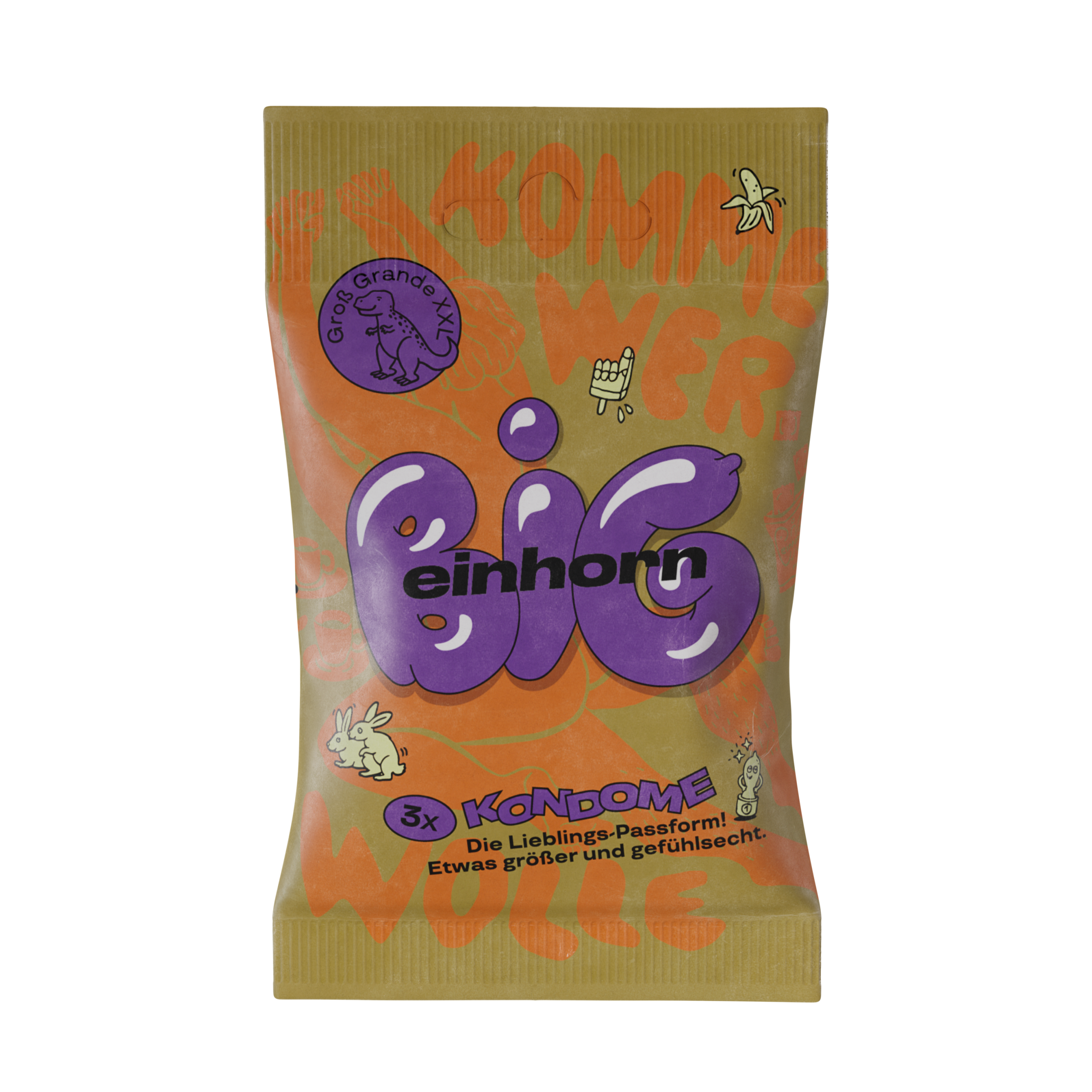 Einhorn Kondomy Big (7 ks) - pošk. obal - veganské