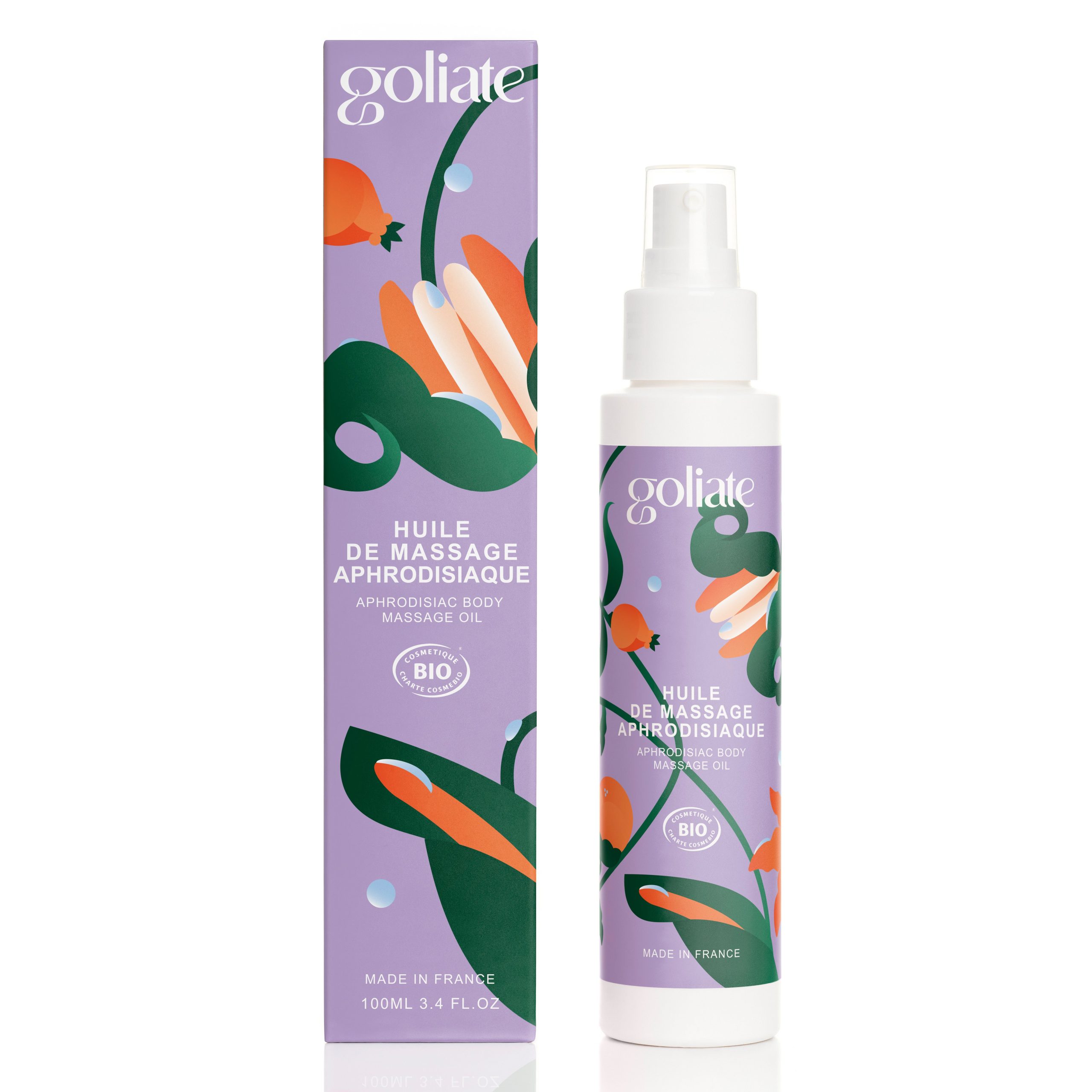 Goliate Afrodiziakální masážní olej BIO (100 ml) - pošk. obal - pro lechtivé okamžiky Goliate