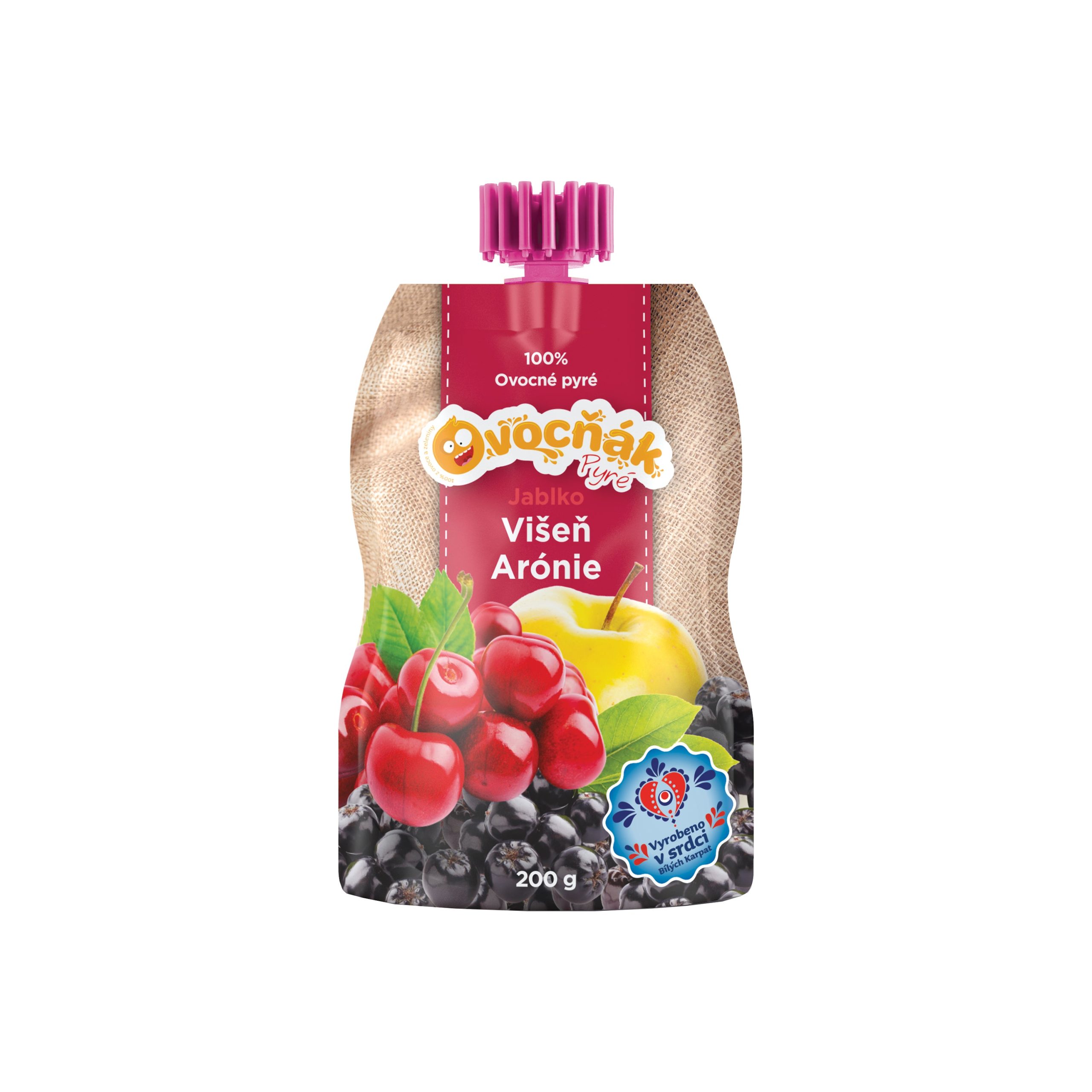 Kapsička jablko-višeň-arónie 200 g   OVOCŇÁK Ovocňák