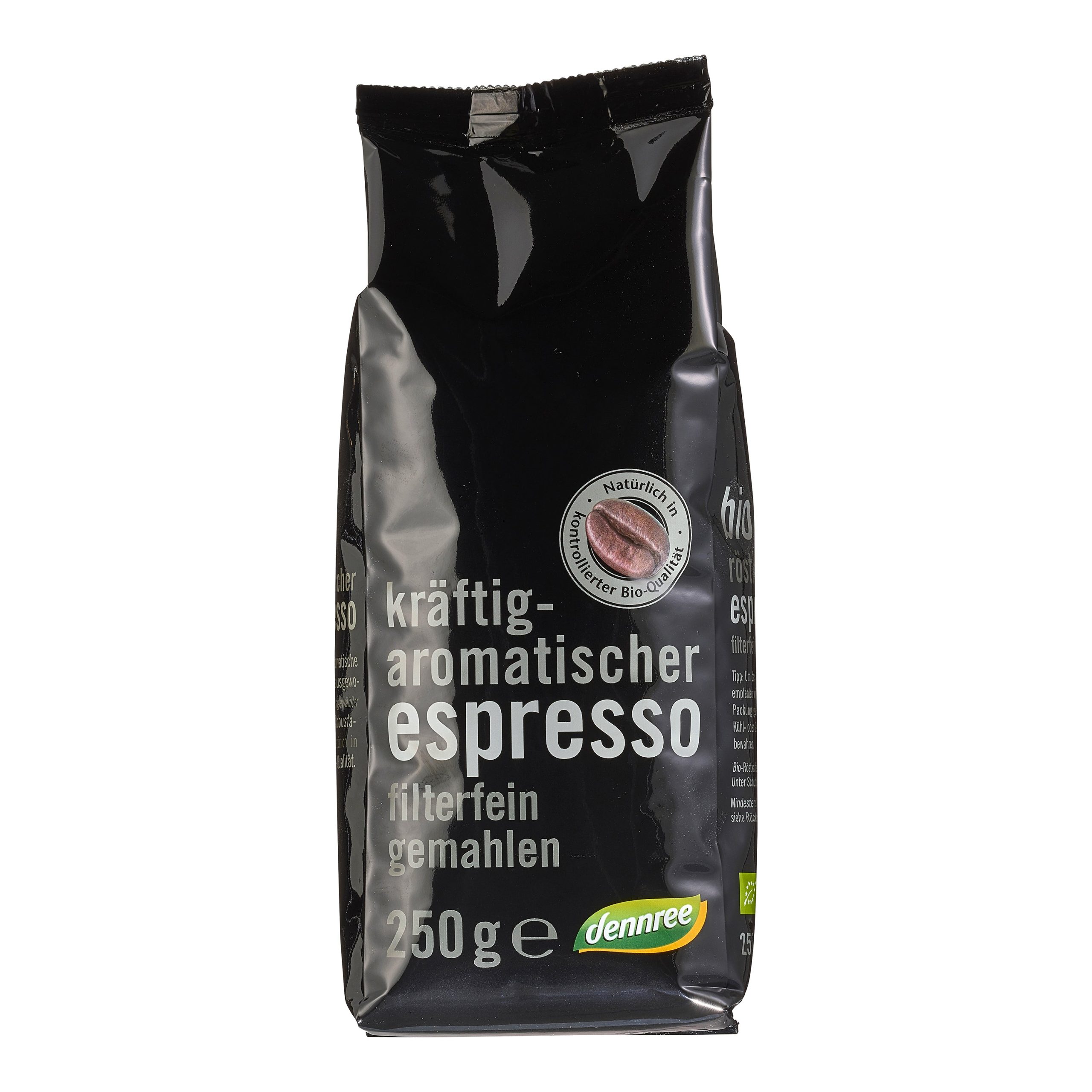 Káva espresso jemně mletá 250 g BIO   DENNREE Dennree
