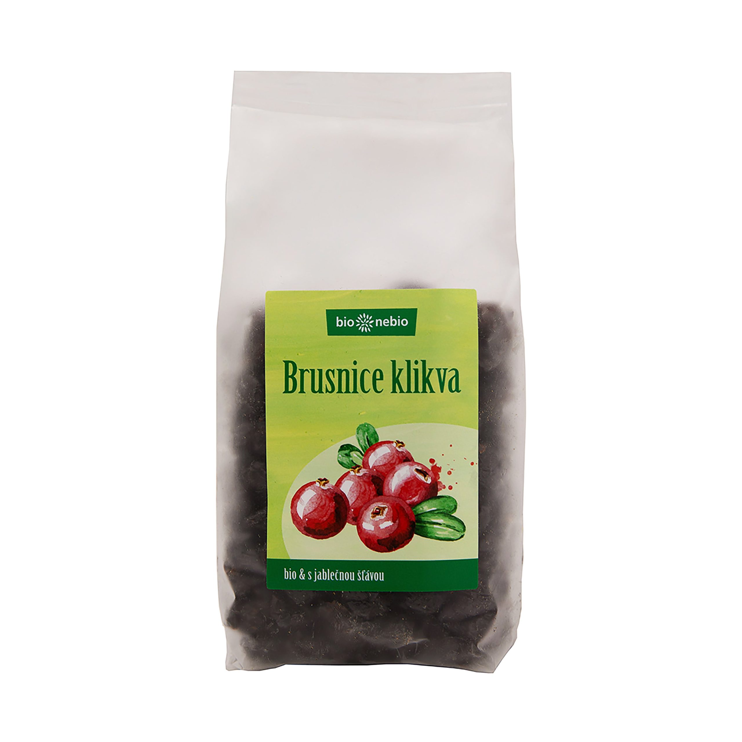 Klikva brusnice s jablečnou šťávou 400 g BIO   BIO NEBIO Bio nebio