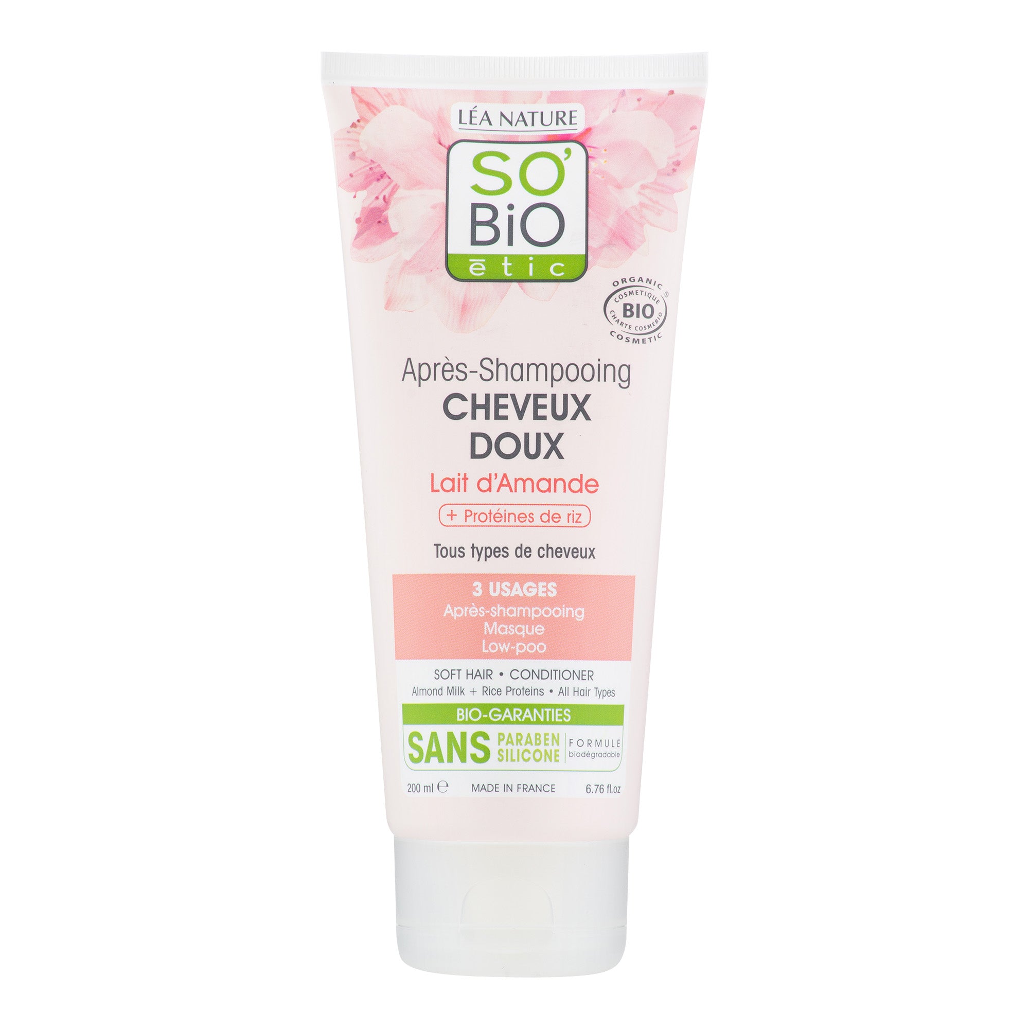Kondicionér vlasový s mandlovým mlékem a rýžovými proteiny 200 ml BIO   SO’BiO étic SO’BiO étic