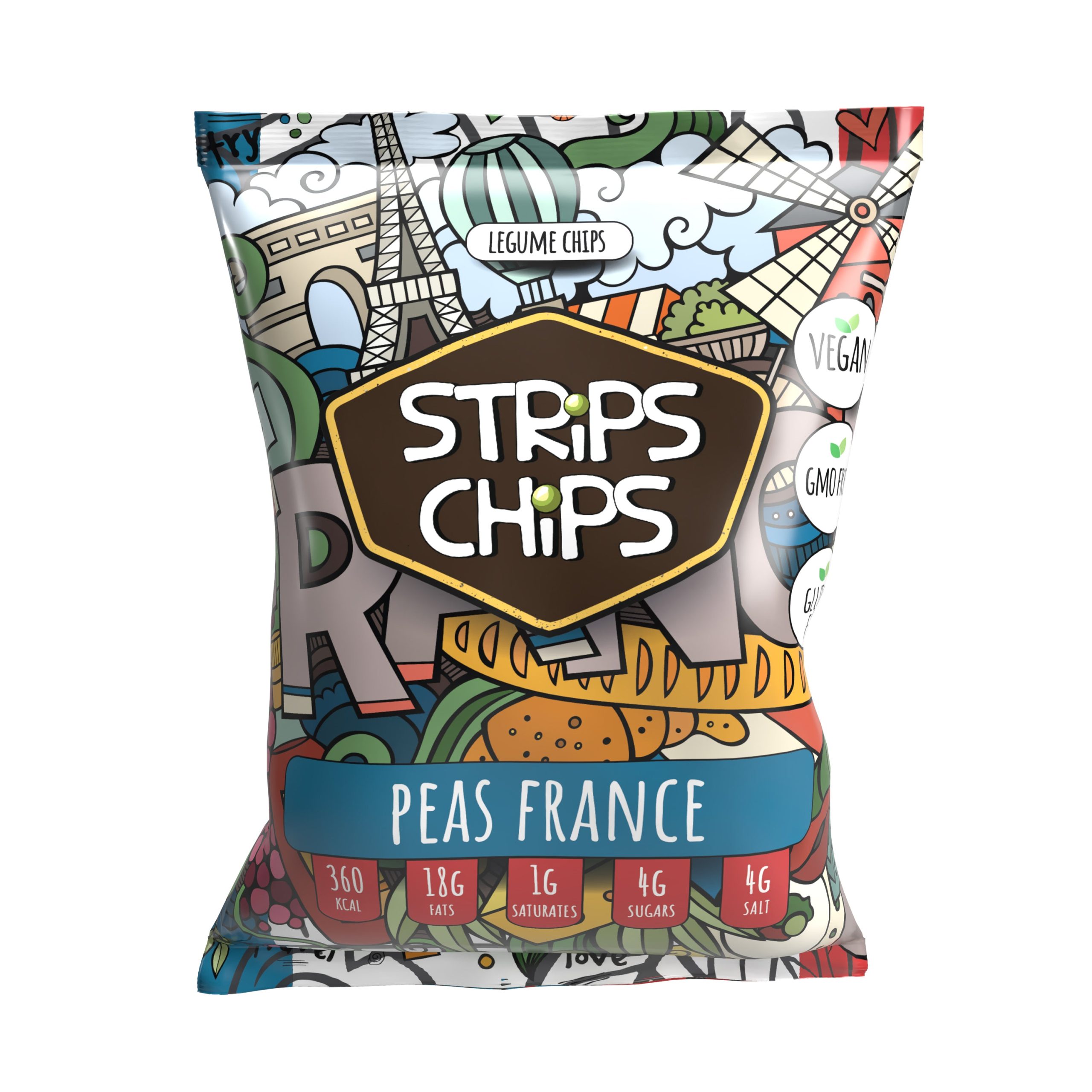Krekry luštěninové France 90 g   STRIPS CHIPS Strips Chips
