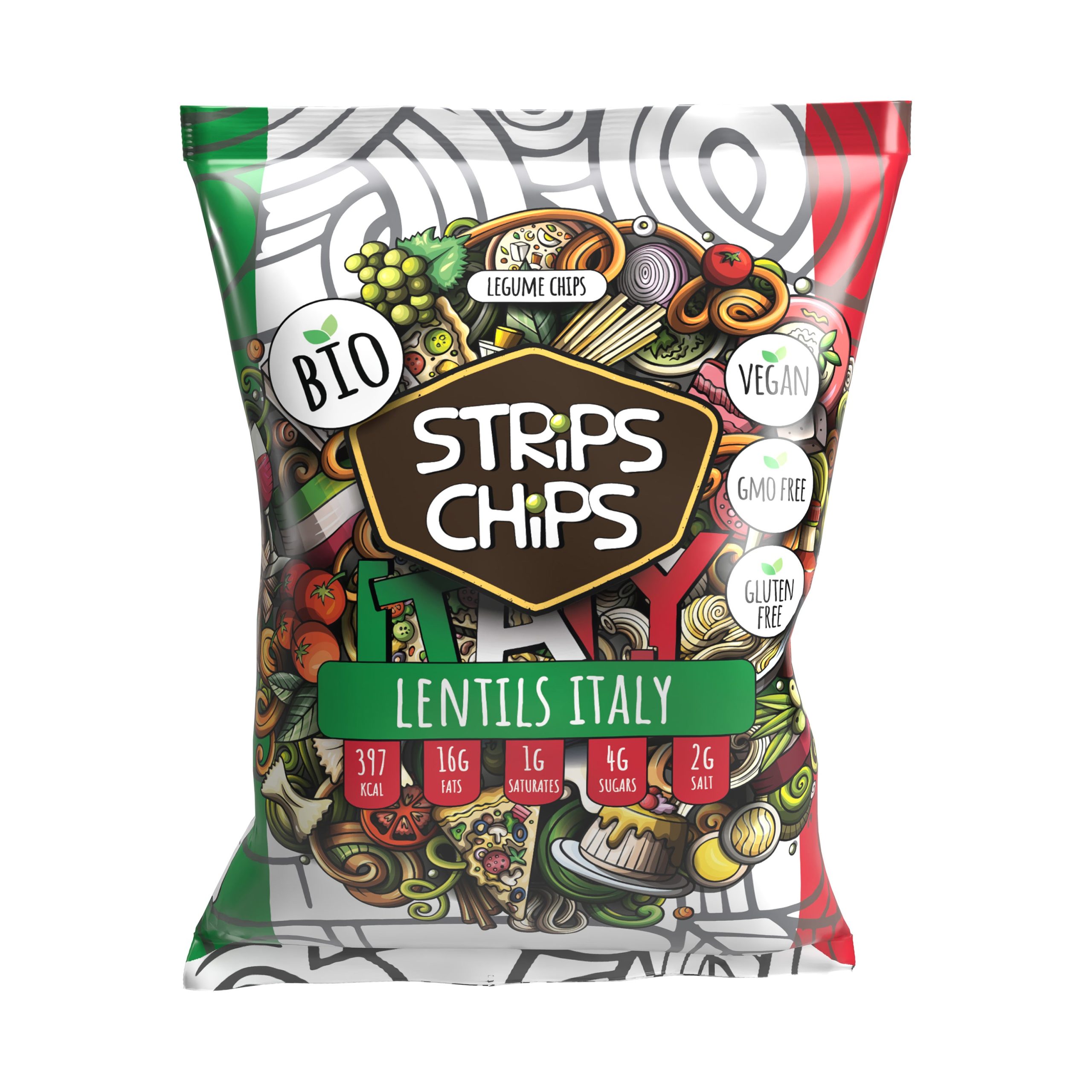 Krekry luštěninové Italy 90 g BIO   STRIPS CHIPS Strips Chips