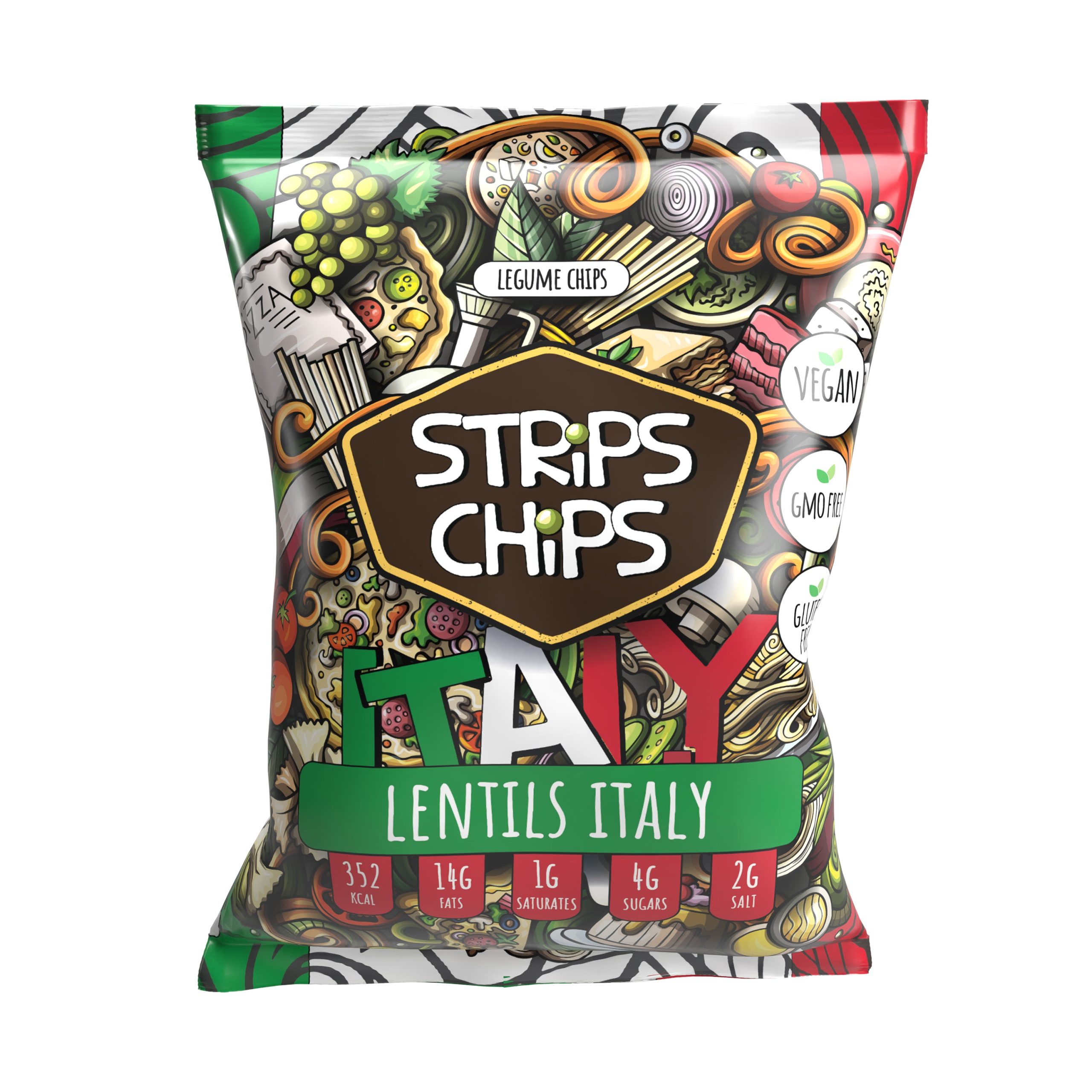 Krekry luštěninové Italy 90 g   STRIPS CHIPS Strips Chips