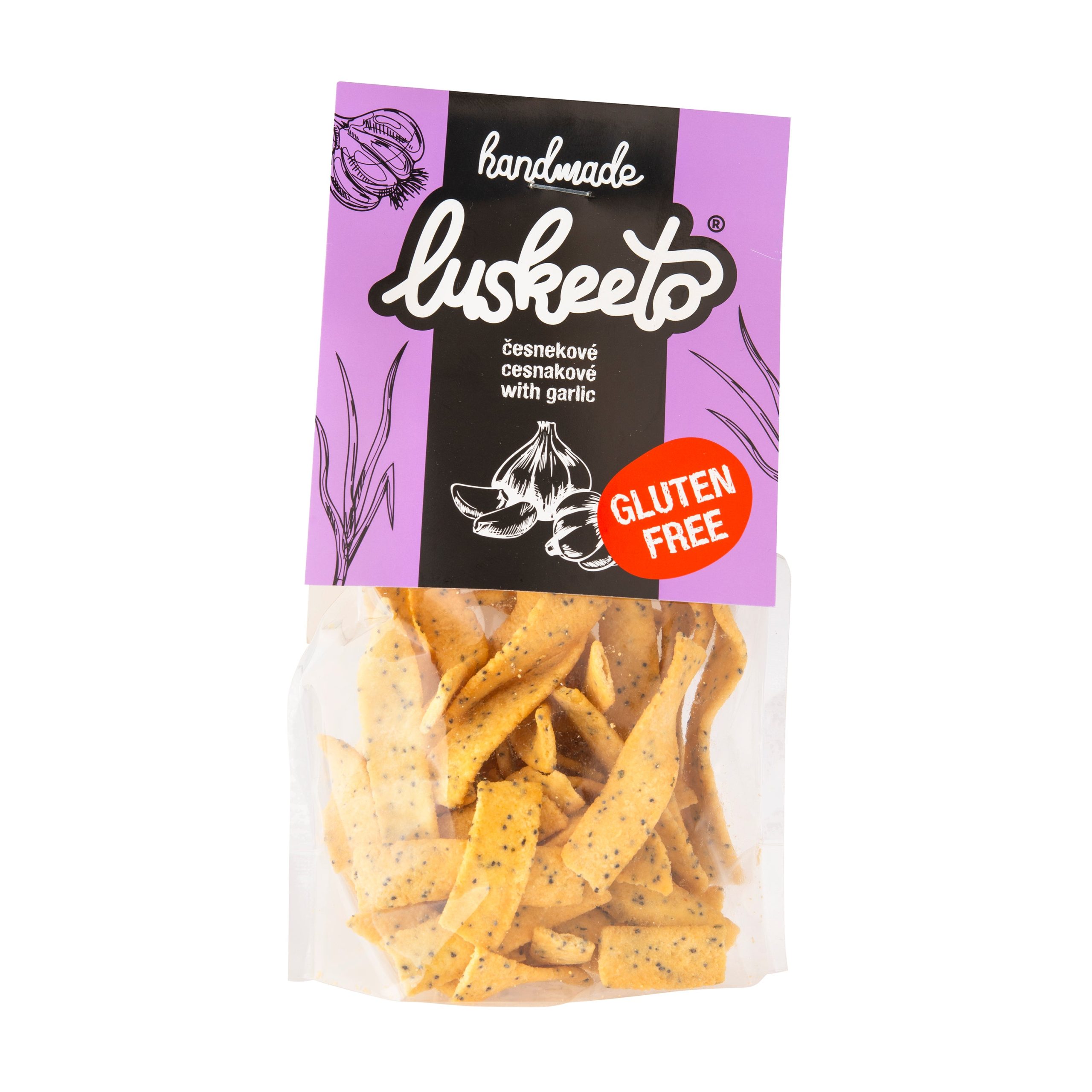 Krekry luštěninové s česnekem 70 g   LUSKEETO Luskeeto
