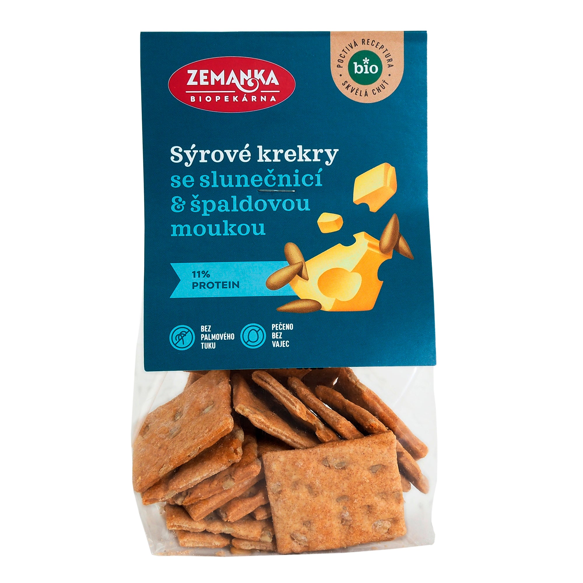 Krekry se sýrem a slunečnicí 100 g BIO   ZEMANKA Biopekárna Zemanka