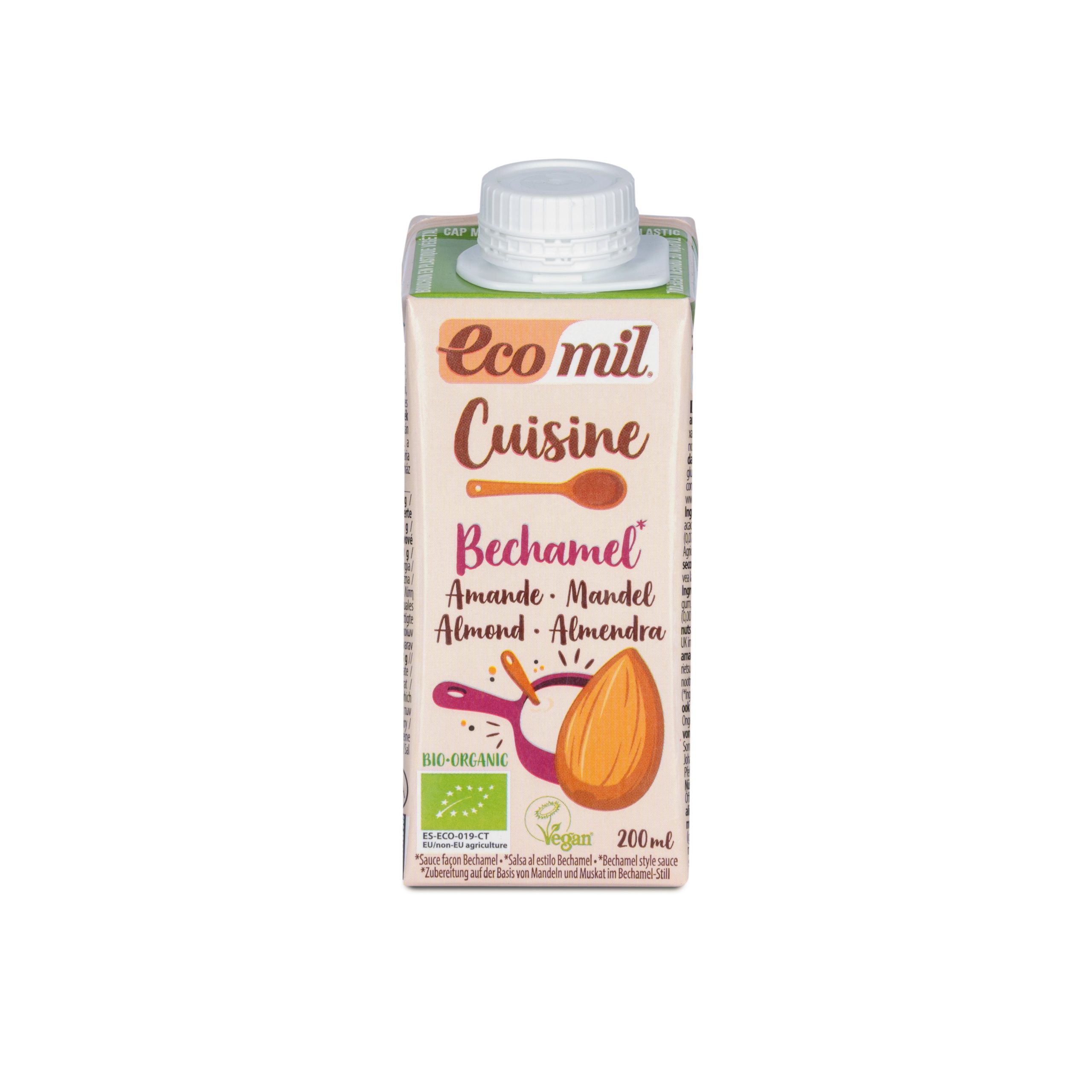Krém mandlový na vaření s muškátovým oříškem 9 % tuku 200 ml BIO   ECOMIL EcoMil