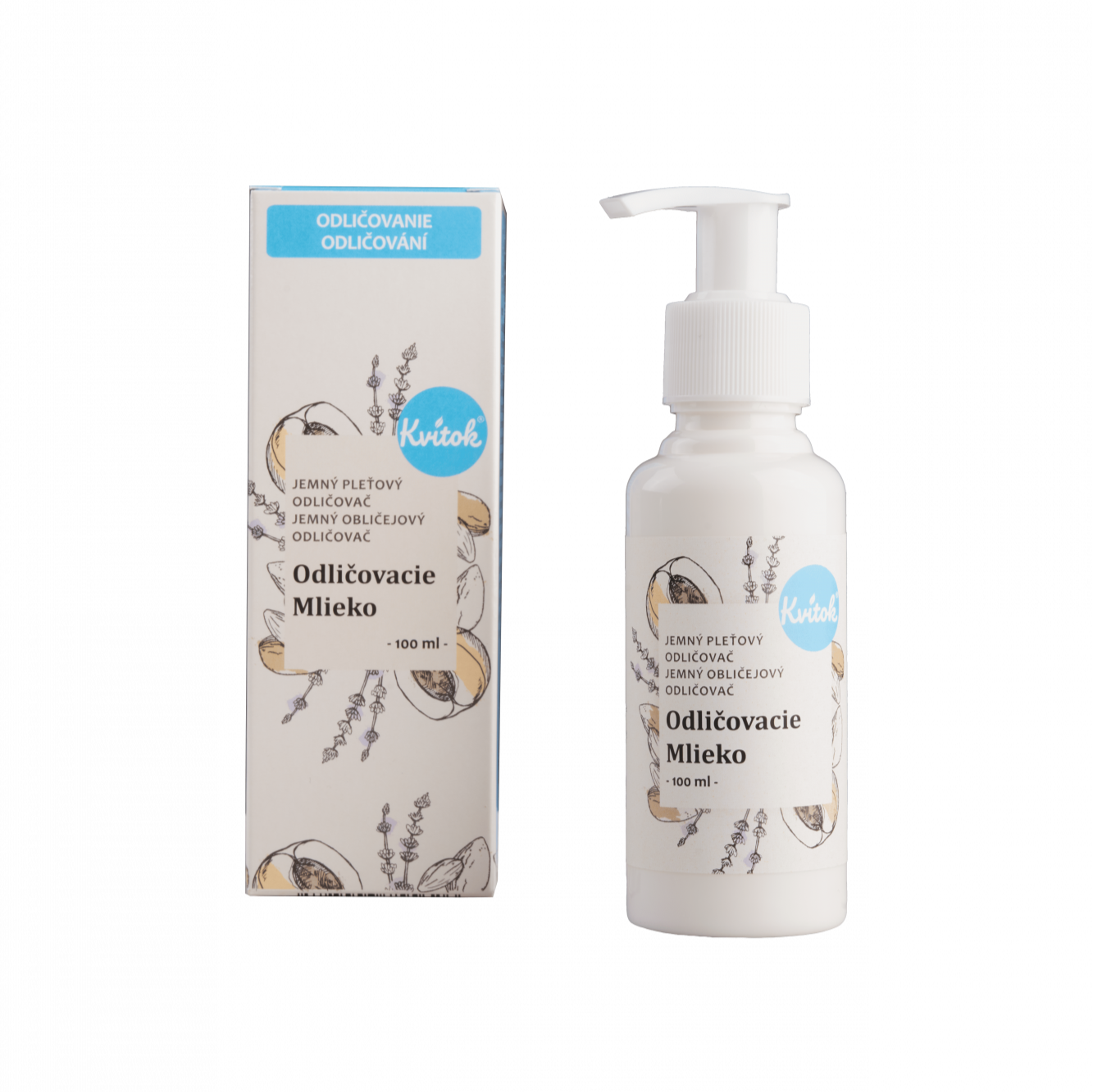 Kvitok Odličovací mléko (100 ml) - pošk. obal - s mandlovým a meruňkovým olejem Kvitok