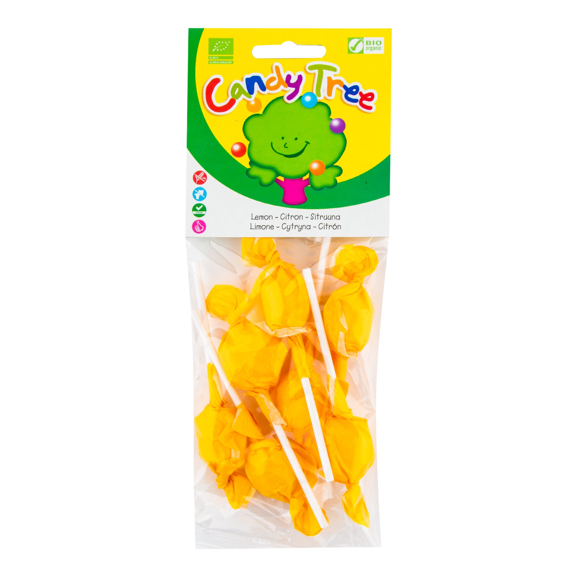 Lízátka s příchutí citronu bezlepková 7x10 g BIO   CANDY TREE Candy Tree