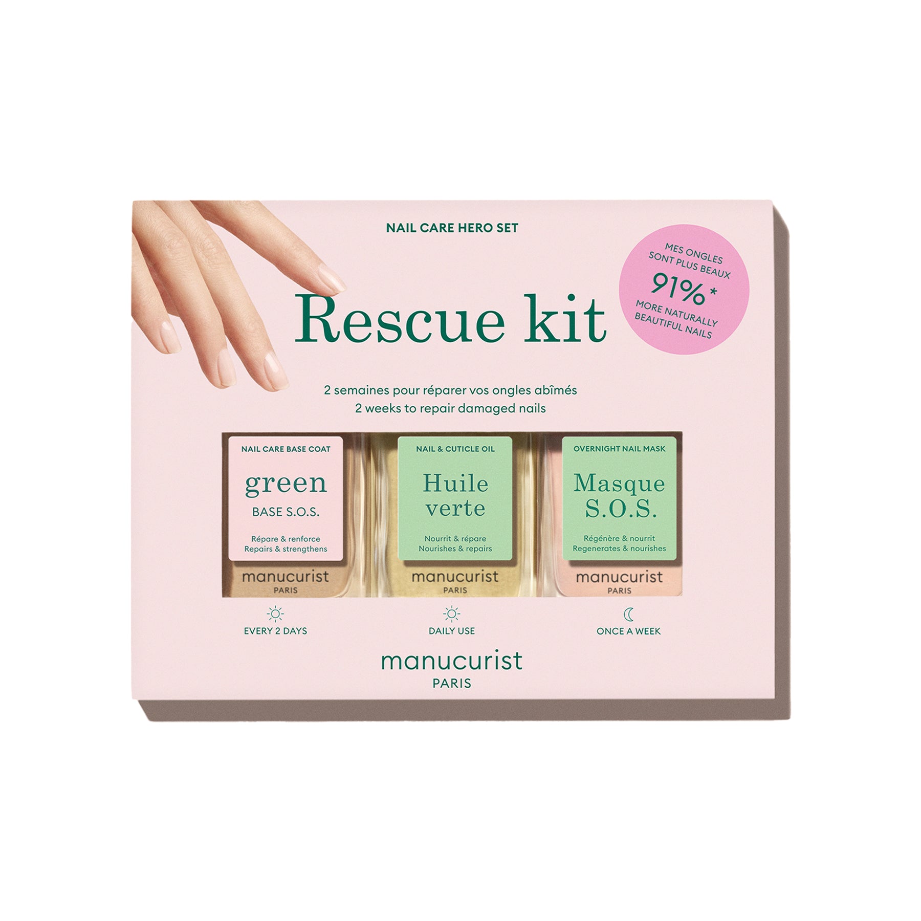 Manucurist Dárková sada Rescue Kit pro poškozené nehty - obnovuje a regeneruje nehty Manucurist