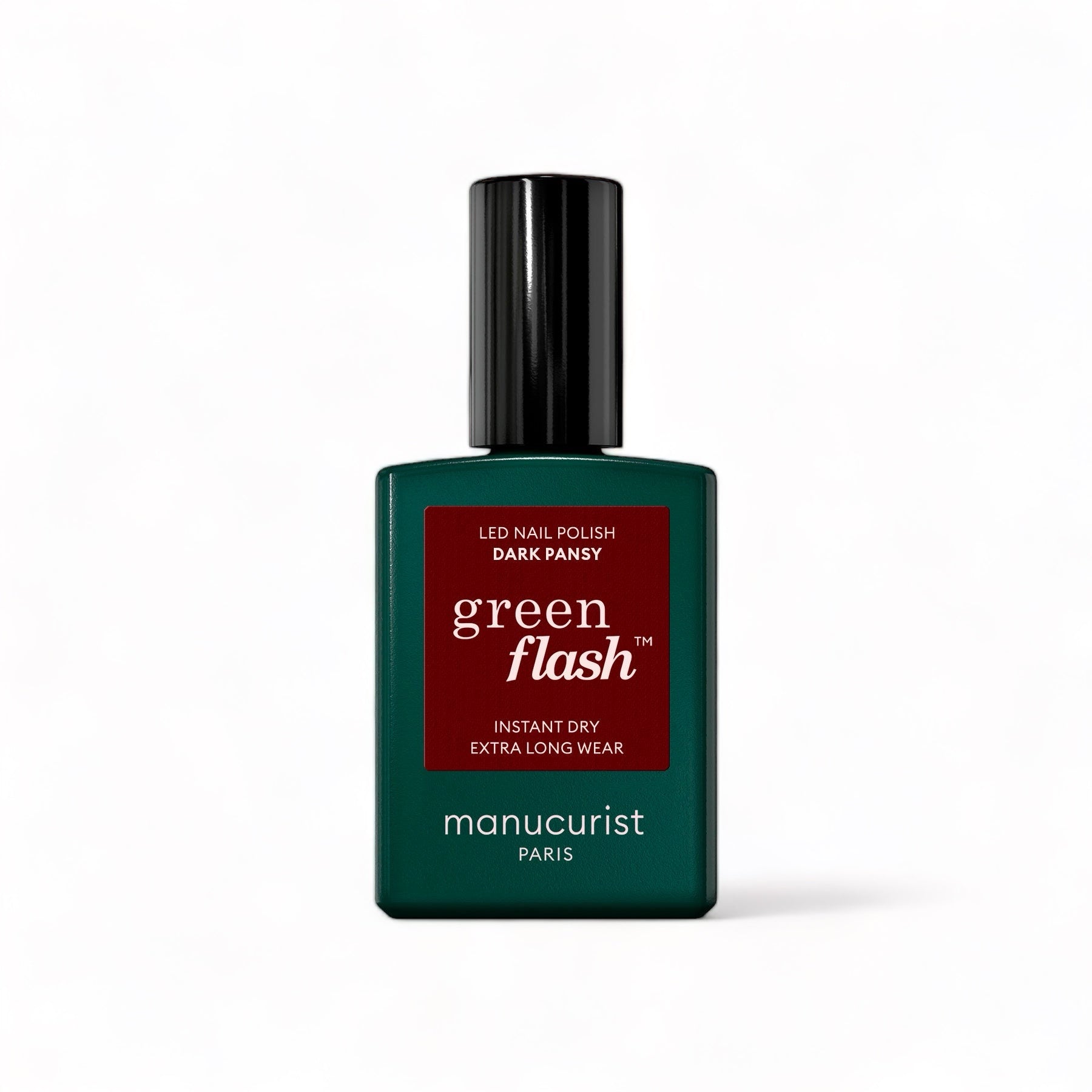 Manucurist Green Flash LED gel lak na nehty - Dark Pansy (15 ml) - pošk. obal - temně rudá barva Manucurist