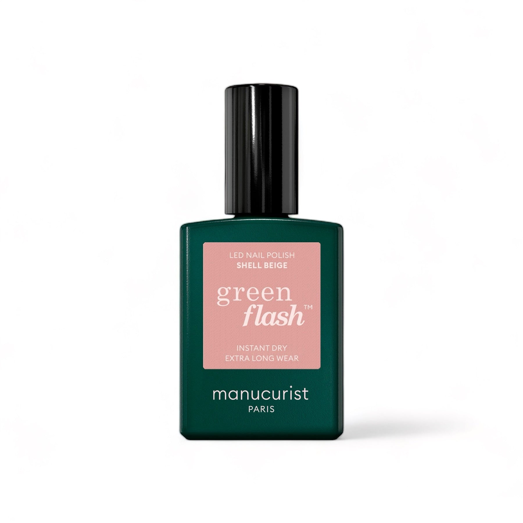 Manucurist Green Flash LED gel lak na nehty - Shell Beige (15 ml) - přirozená béžovo-růžová barva Manucurist