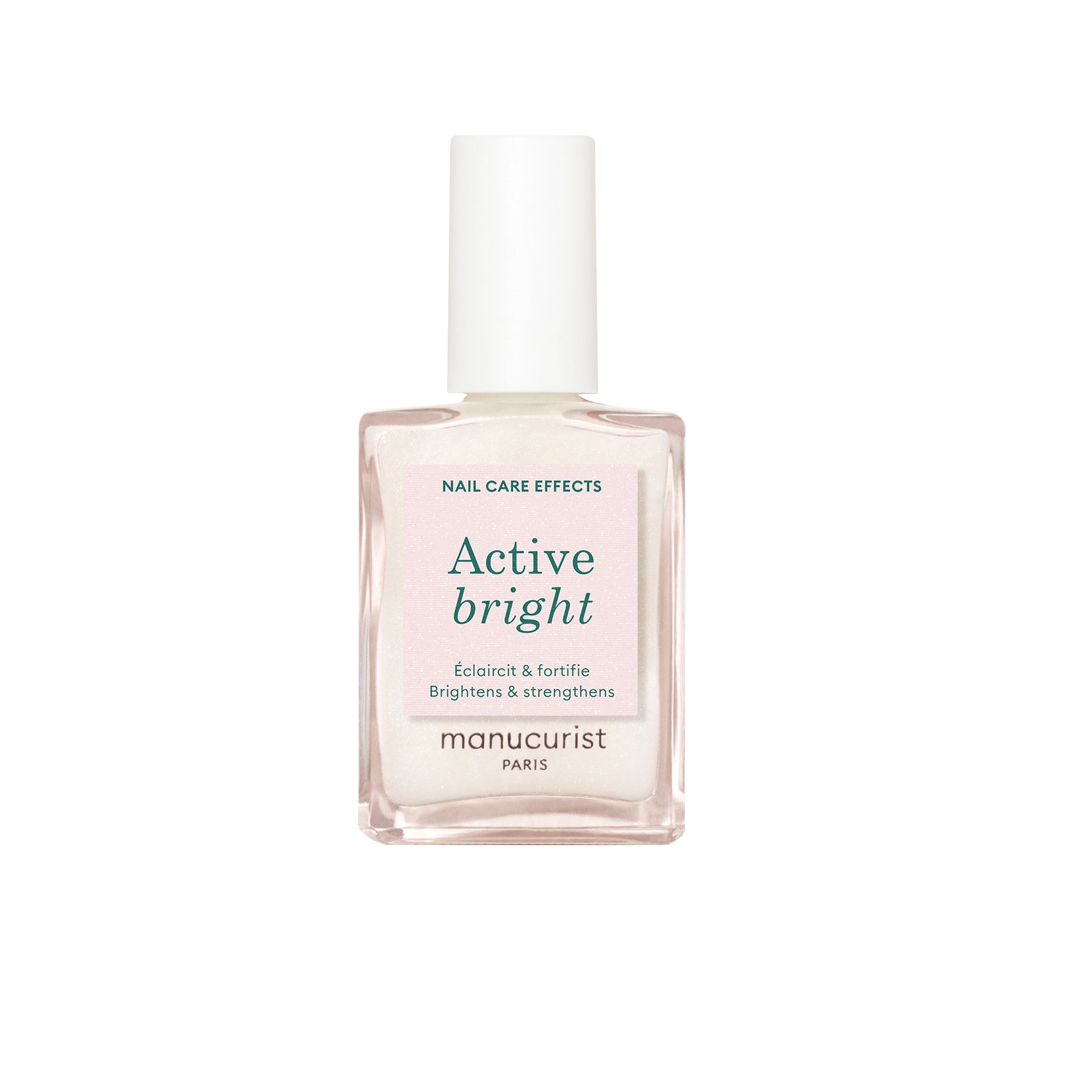 Manucurist Green Pečující schnoucí lak na nehty Active Bright (15 ml) - neutralizuje žluté tóny a rozjasňuje Manucurist