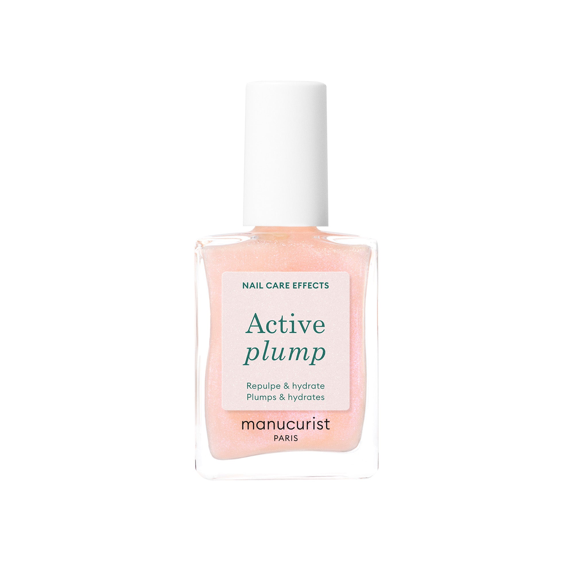 Manucurist Green Pečující schnoucí lak na nehty Active Plump (15 ml) - s kolagenem a extraktem z broskví Manucurist