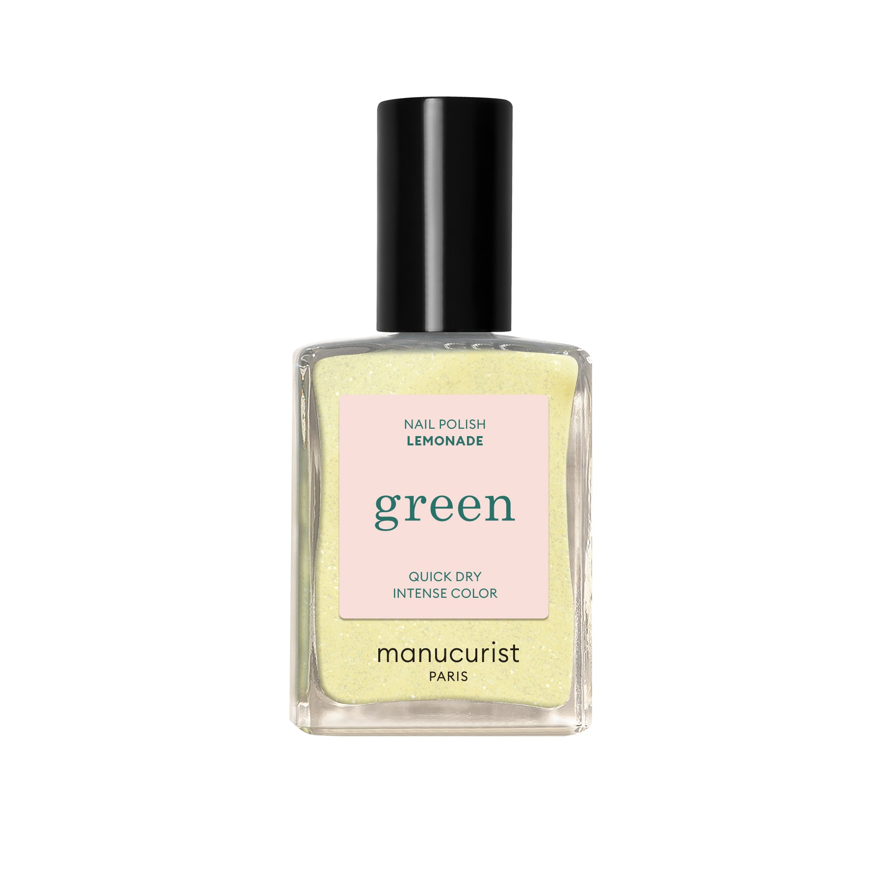 Manucurist Green schnoucí lak na nehty - Lemonade (15 ml) - světle žlutý třpytivý odstín Manucurist