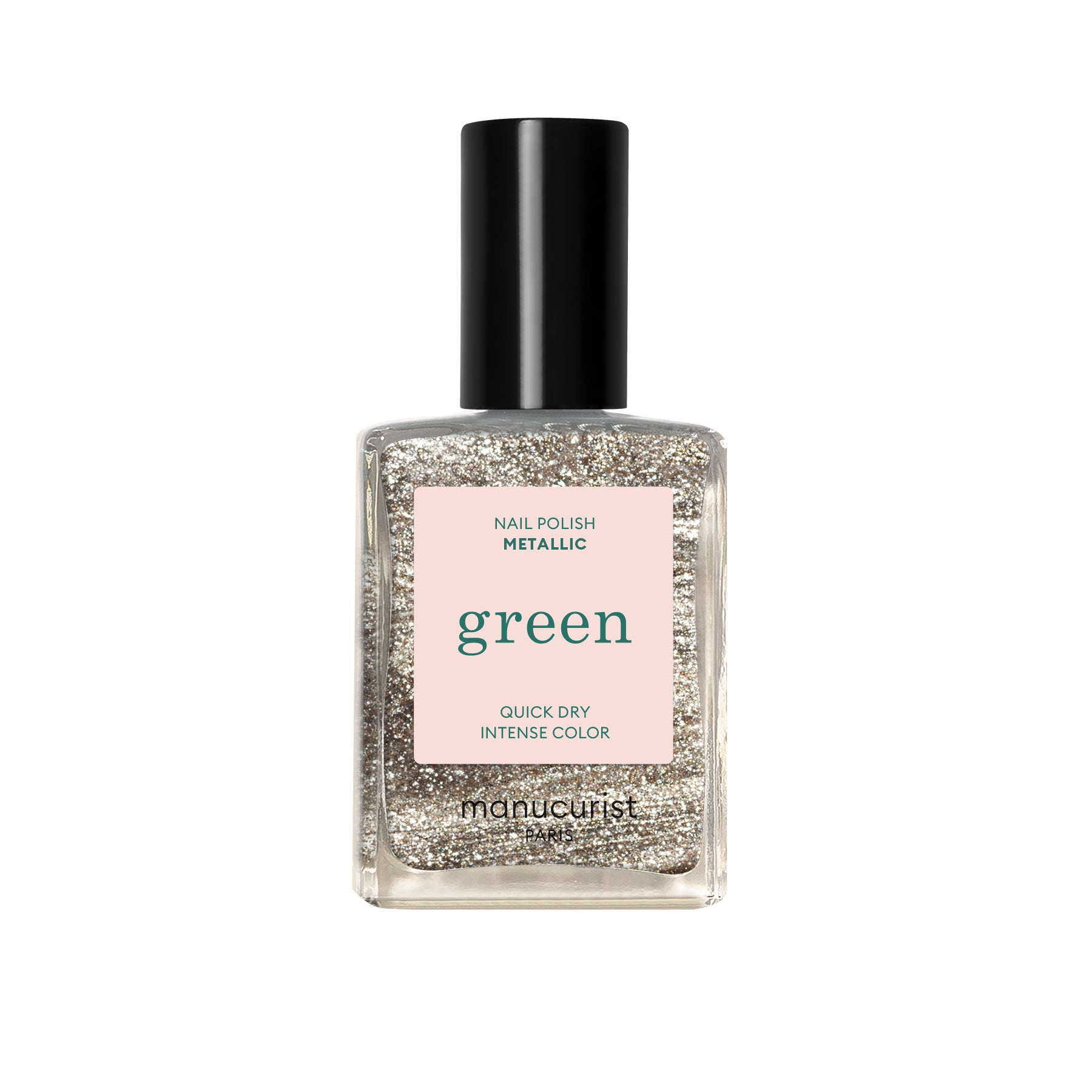 Manucurist Green schnoucí lak na nehty - Metallic (15 ml) - studená zlatá s metalickým třpytem Manucurist