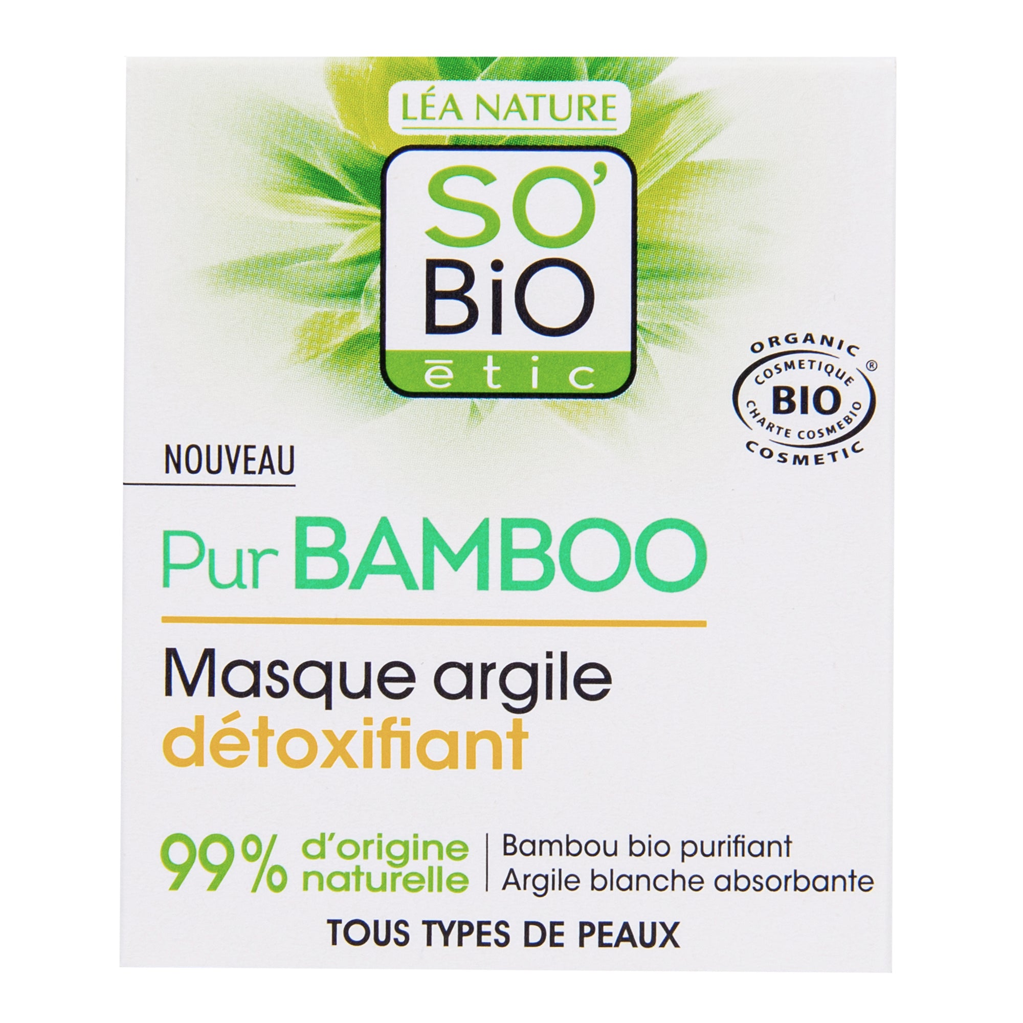 Maska pleťová detoxikační s jílem — řada Pur BAMBOO 50 ml BIO   SO’BiO étic SO’BiO étic