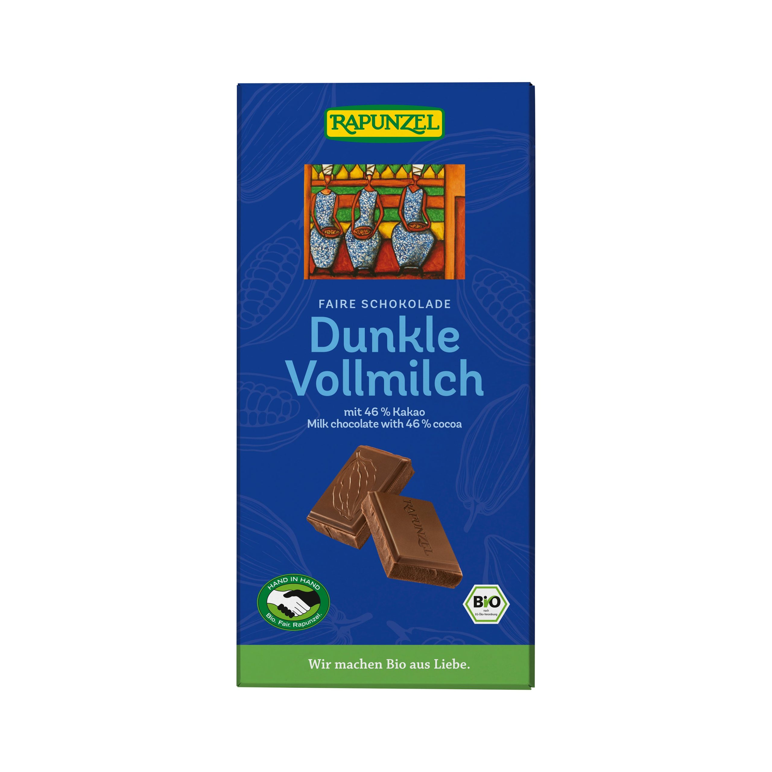 Mléčná tmavá čokoláda 46 % 100 g BIO   RAPUNZEL Rapunzel